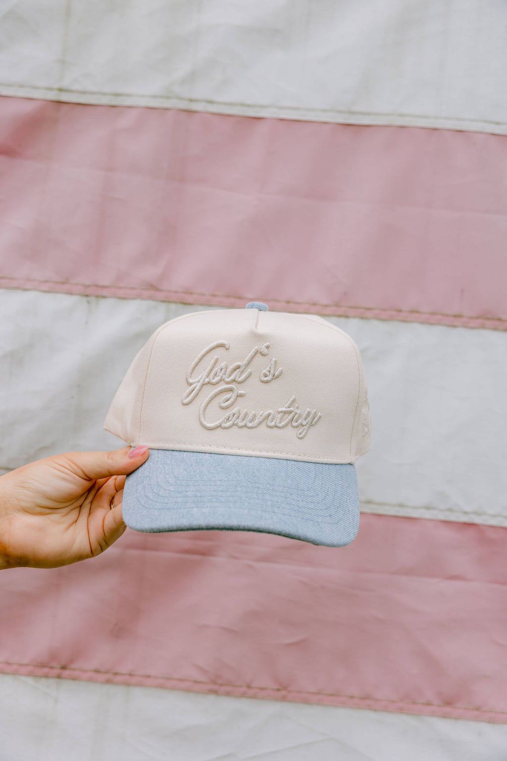 God's Country Trucker Hat: Denim