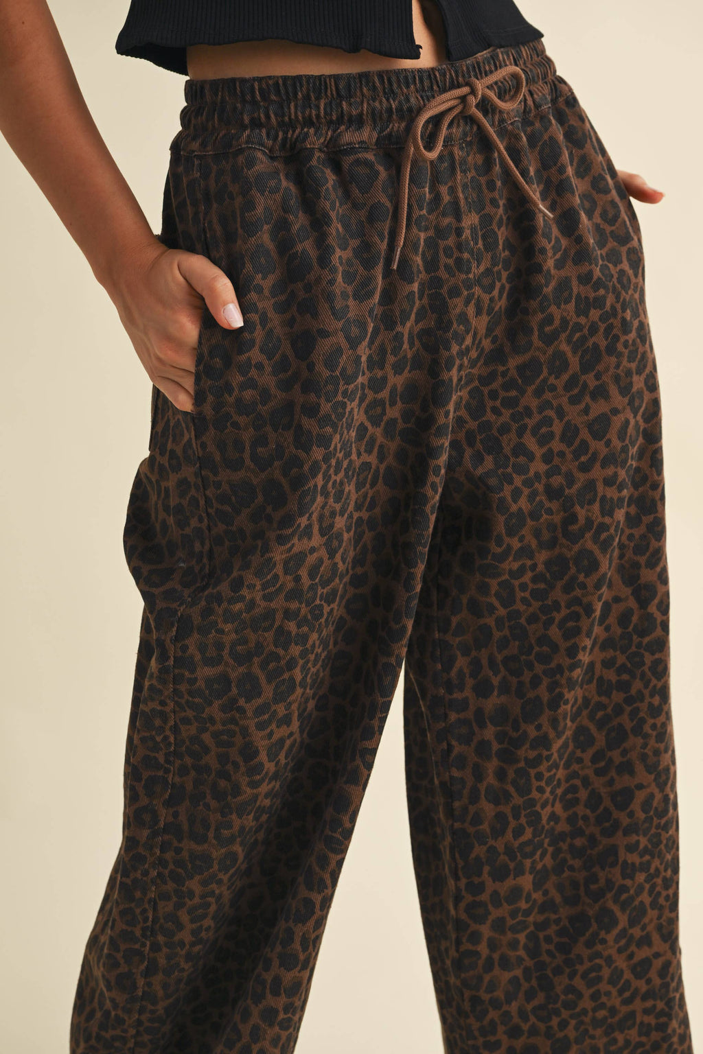 Leopard Print Track Pants