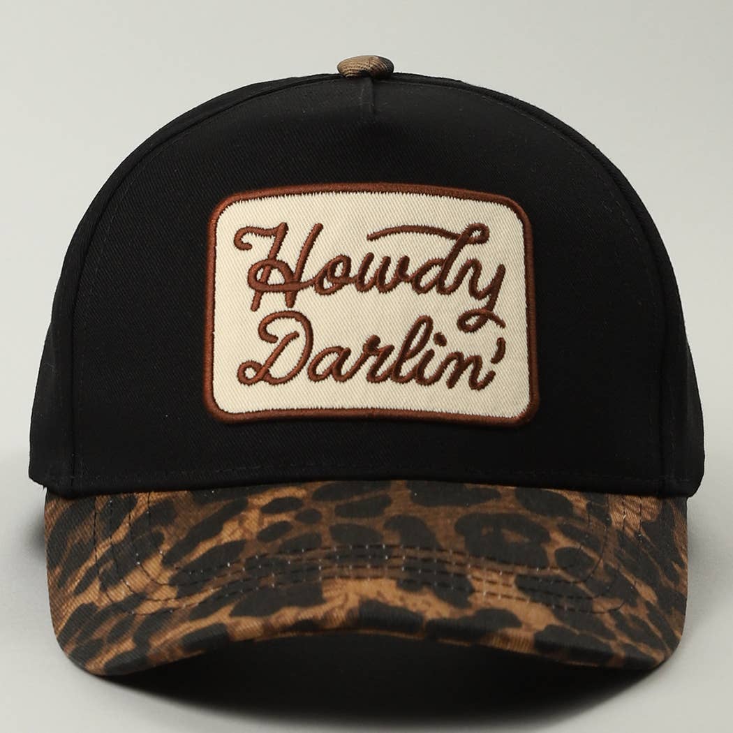 Howdy Darlin Leopard Hat- Black