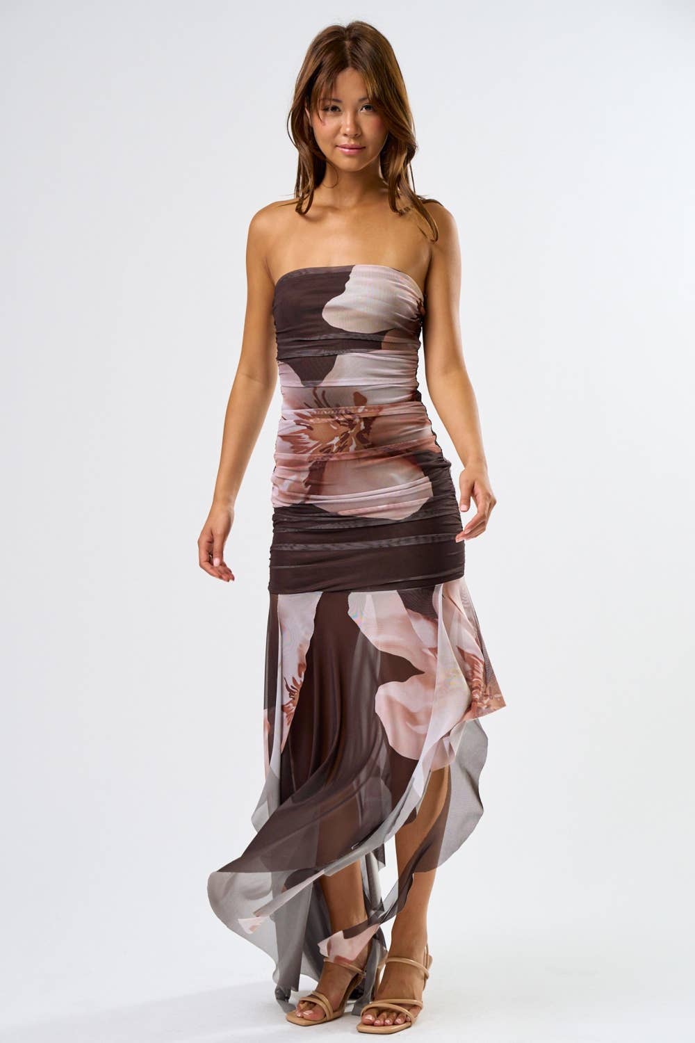 Midnight Bloom Strapless Dress