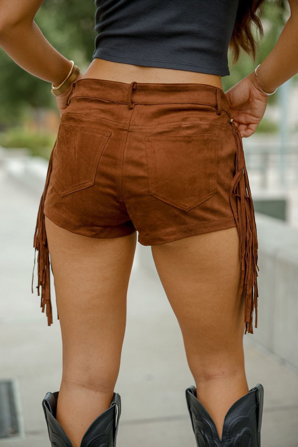 Bronco Suede Fringe Shorts