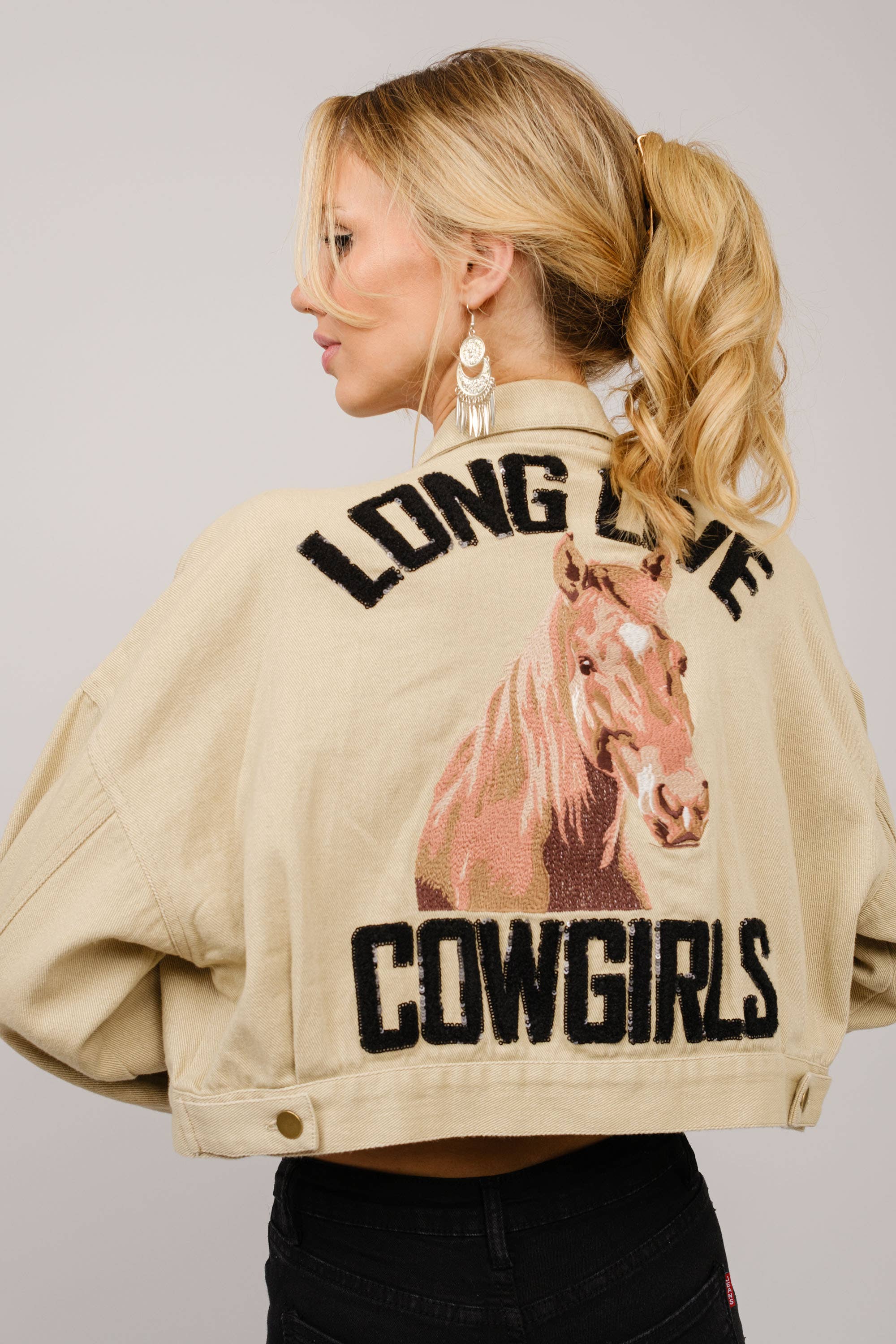 Pre-Order Long Live Cowgirls Patch Twill Denim Jacket