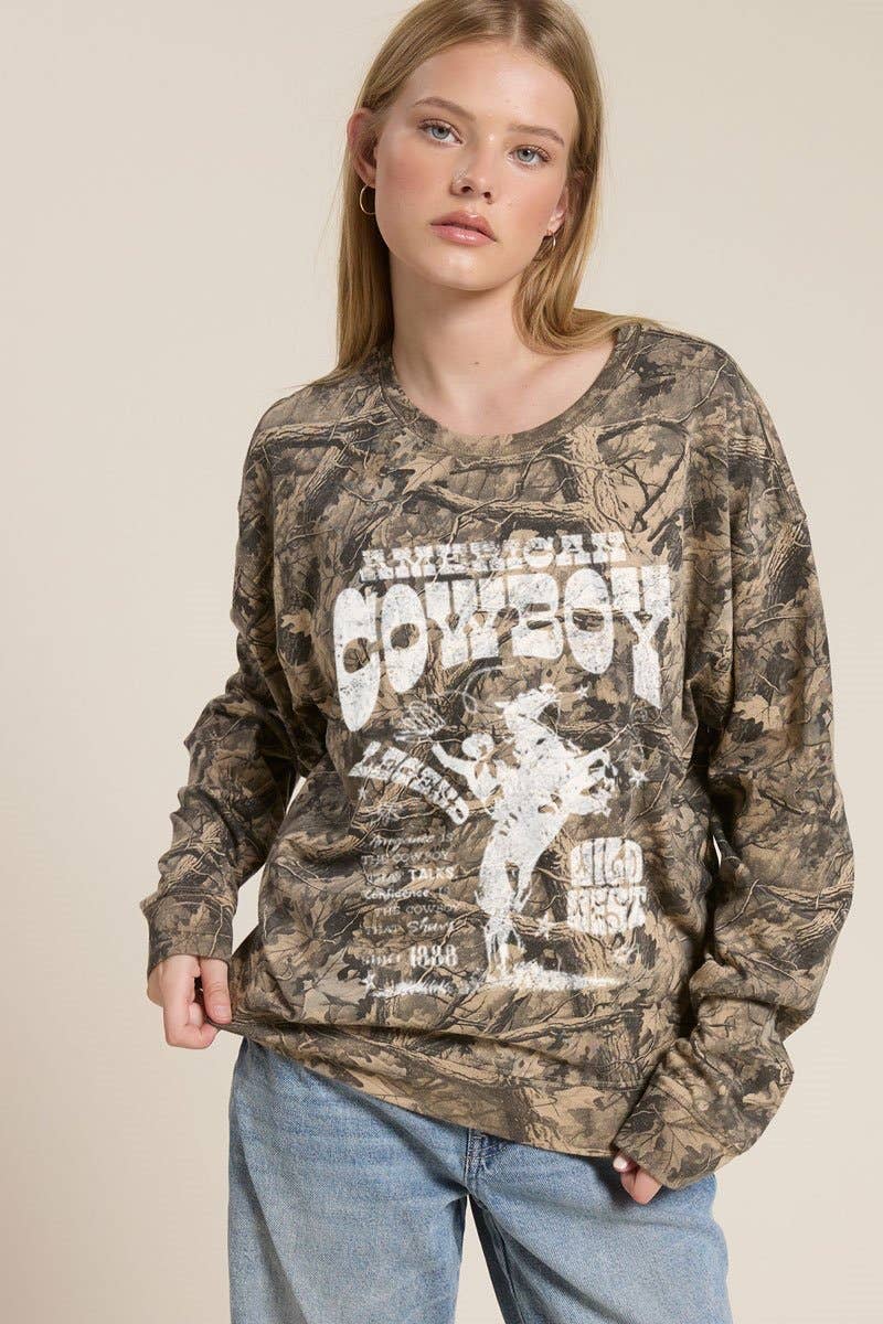 American Cowboy Legend Long Sleeve- Camo