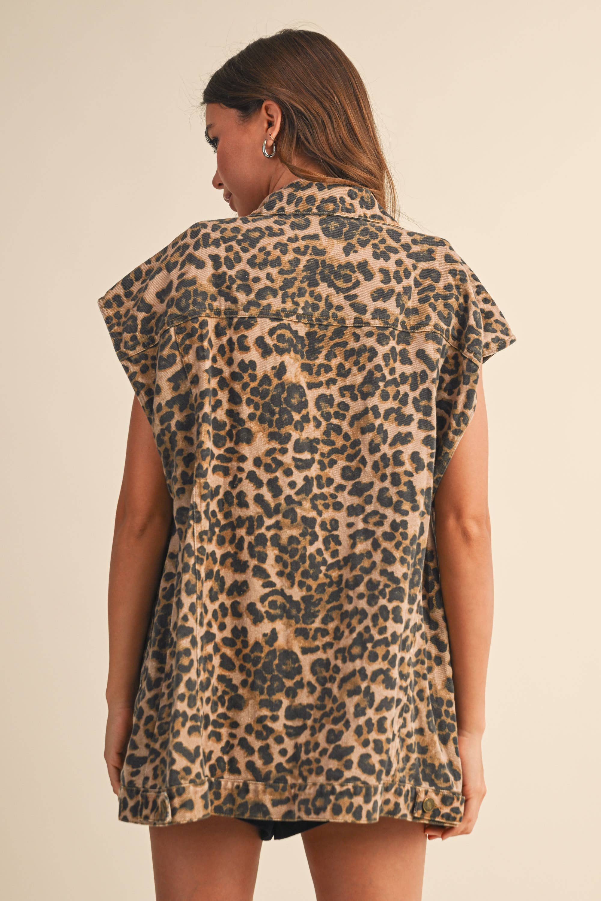 Wild Rebel Oversized Leopard Vest