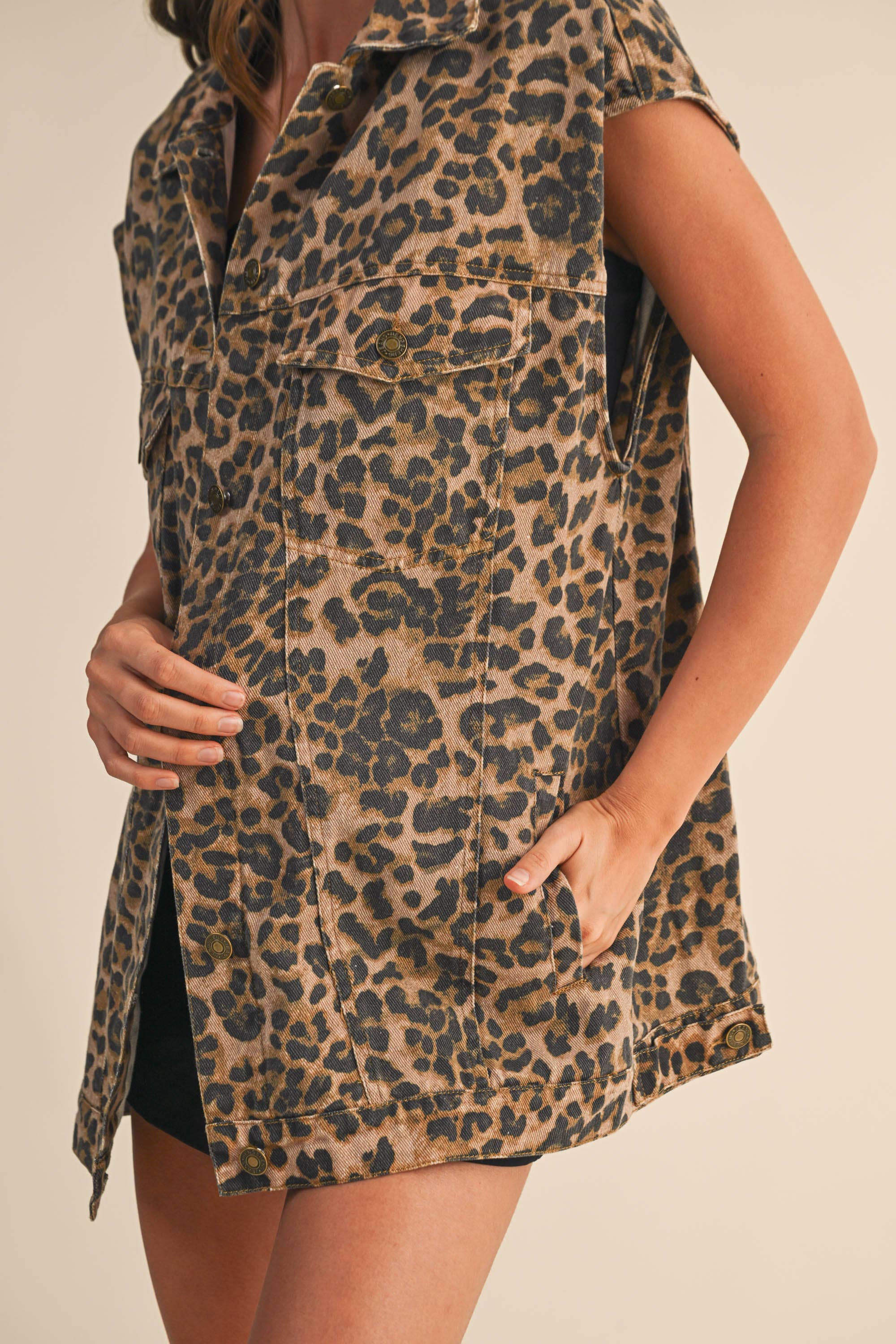 Wild Rebel Oversized Leopard Vest