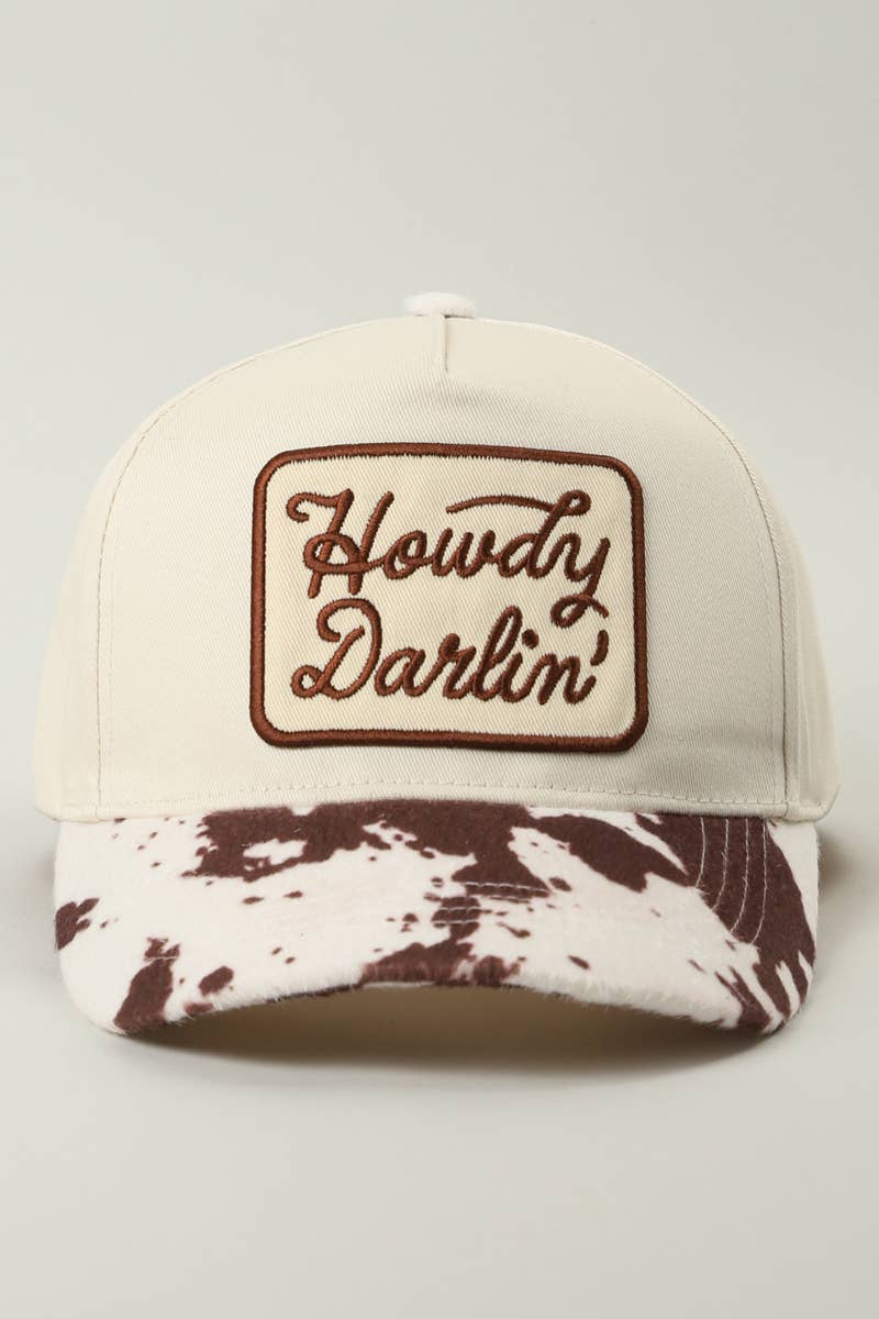 Howdy Darlin Two Tone Cow Print- Brown