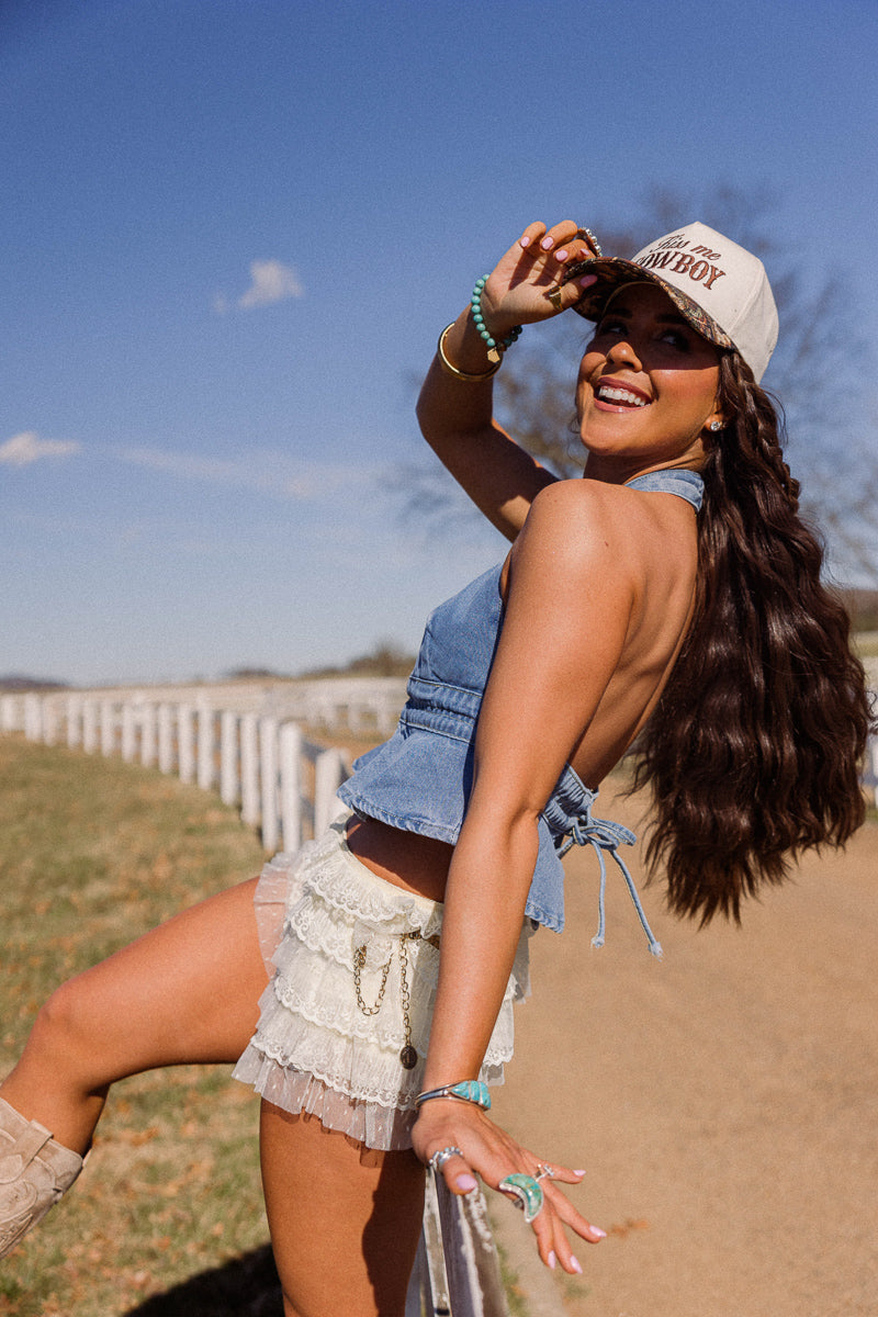 Denim Daze Halter Top - Blue