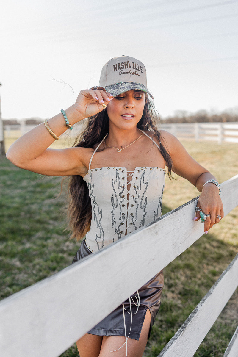 Raelynn Western Corset Top - Cream