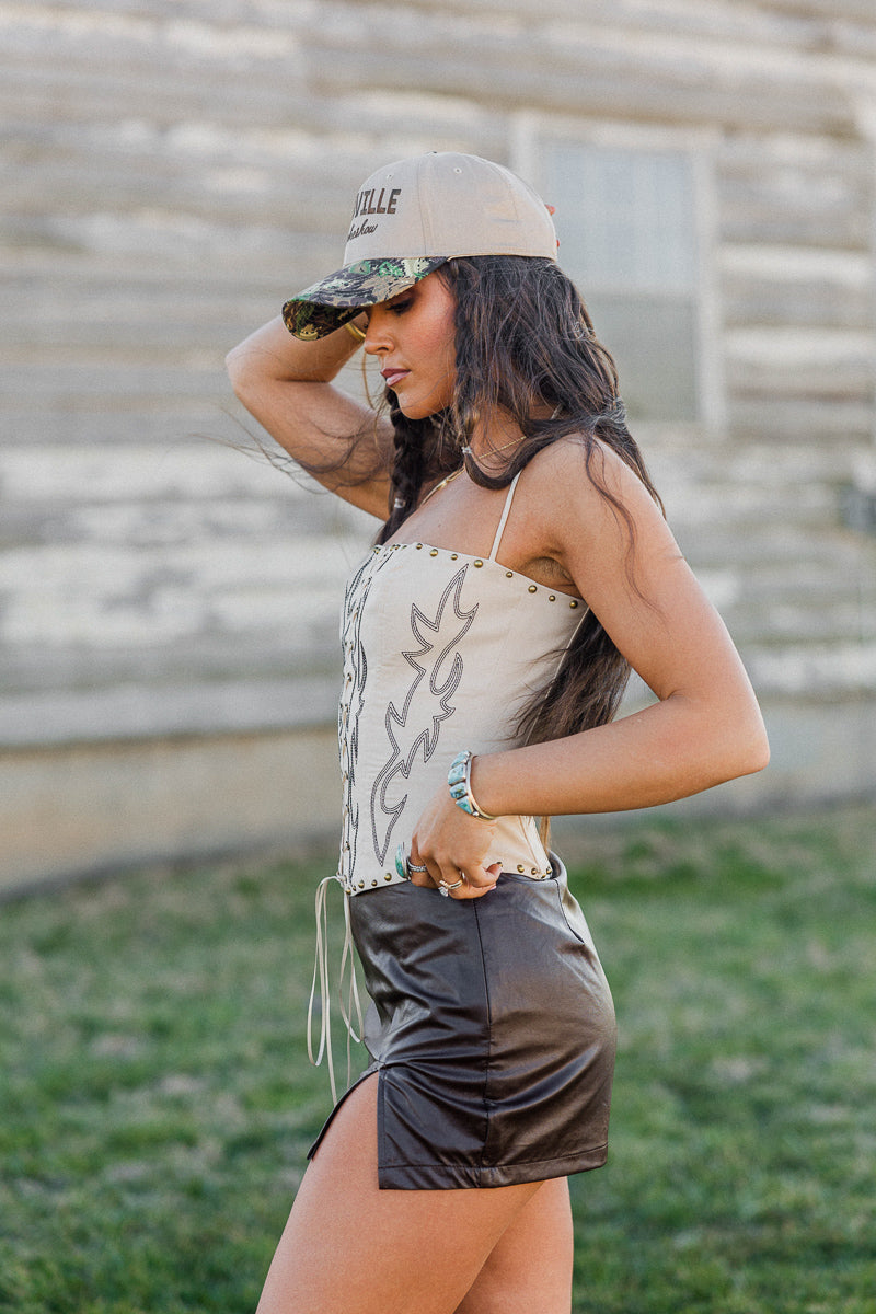 Raelynn Western Corset Top - Cream