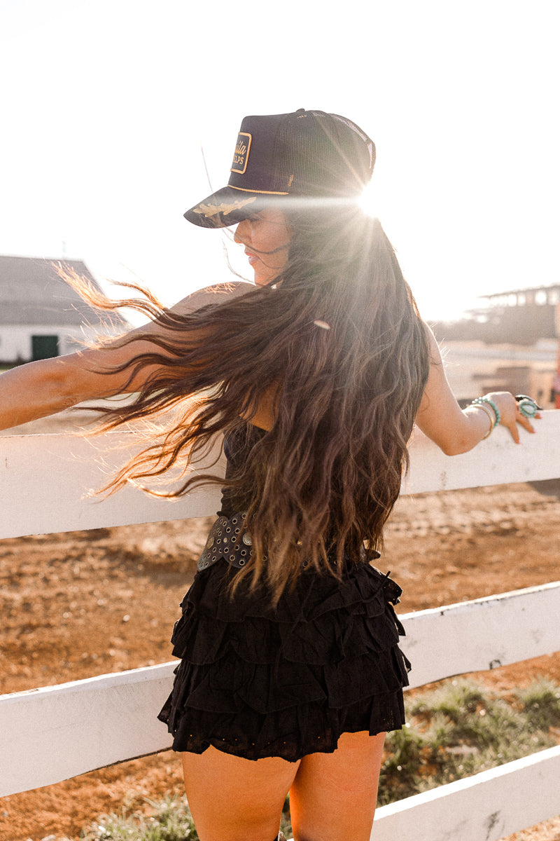 Ronni Ruffle Romper - Black