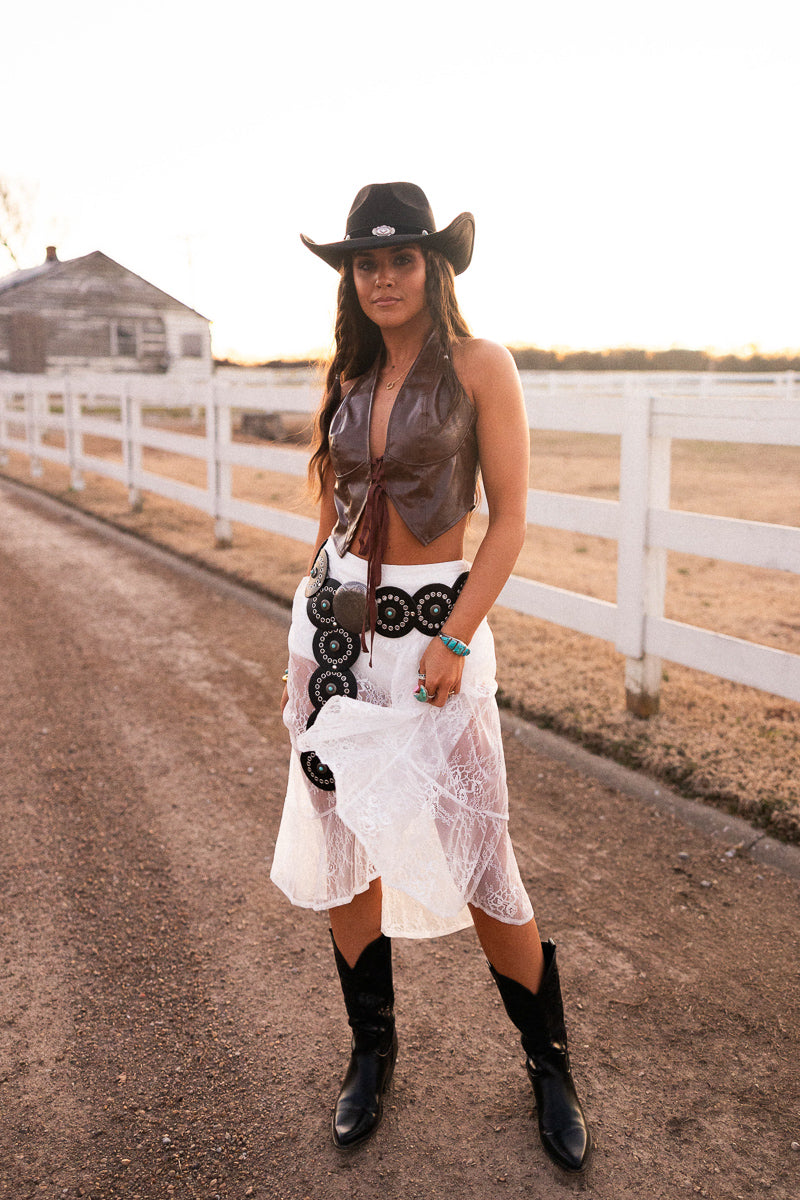 Sierra Lace Maxi Skirt - White