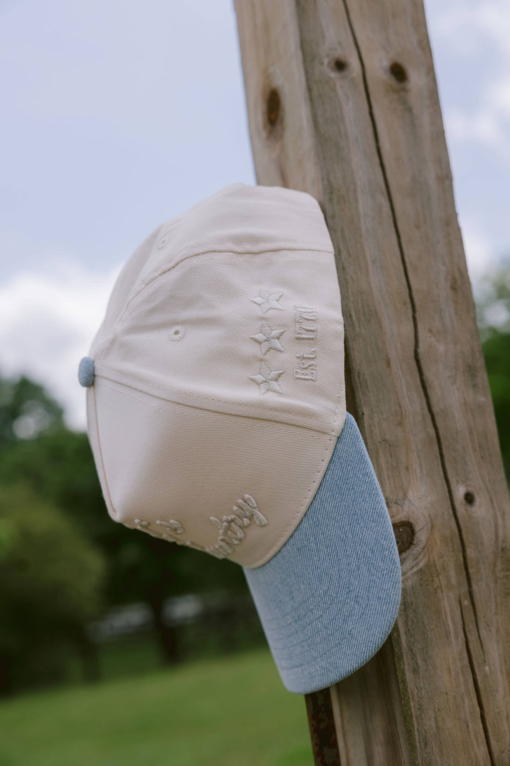 God's Country Trucker Hat: Denim