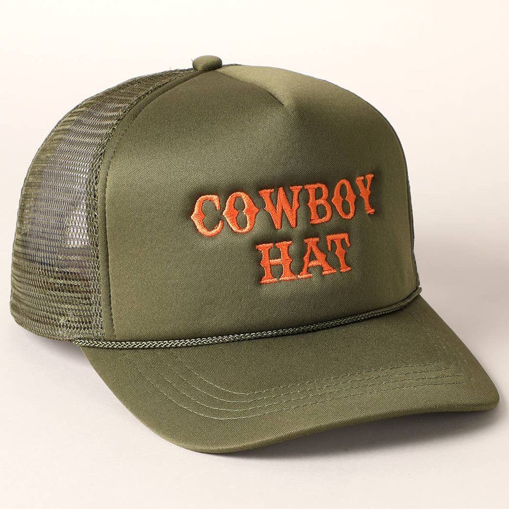 Pre-Order Cowboy Hat- Mesh Back Trucker Hat