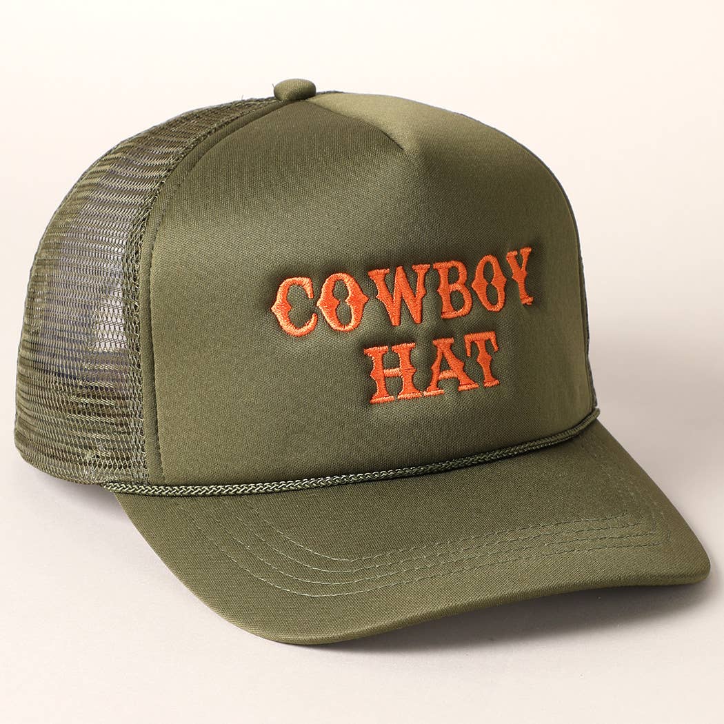 Pre-Order Cowboy Hat- Mesh Back Trucker Hat