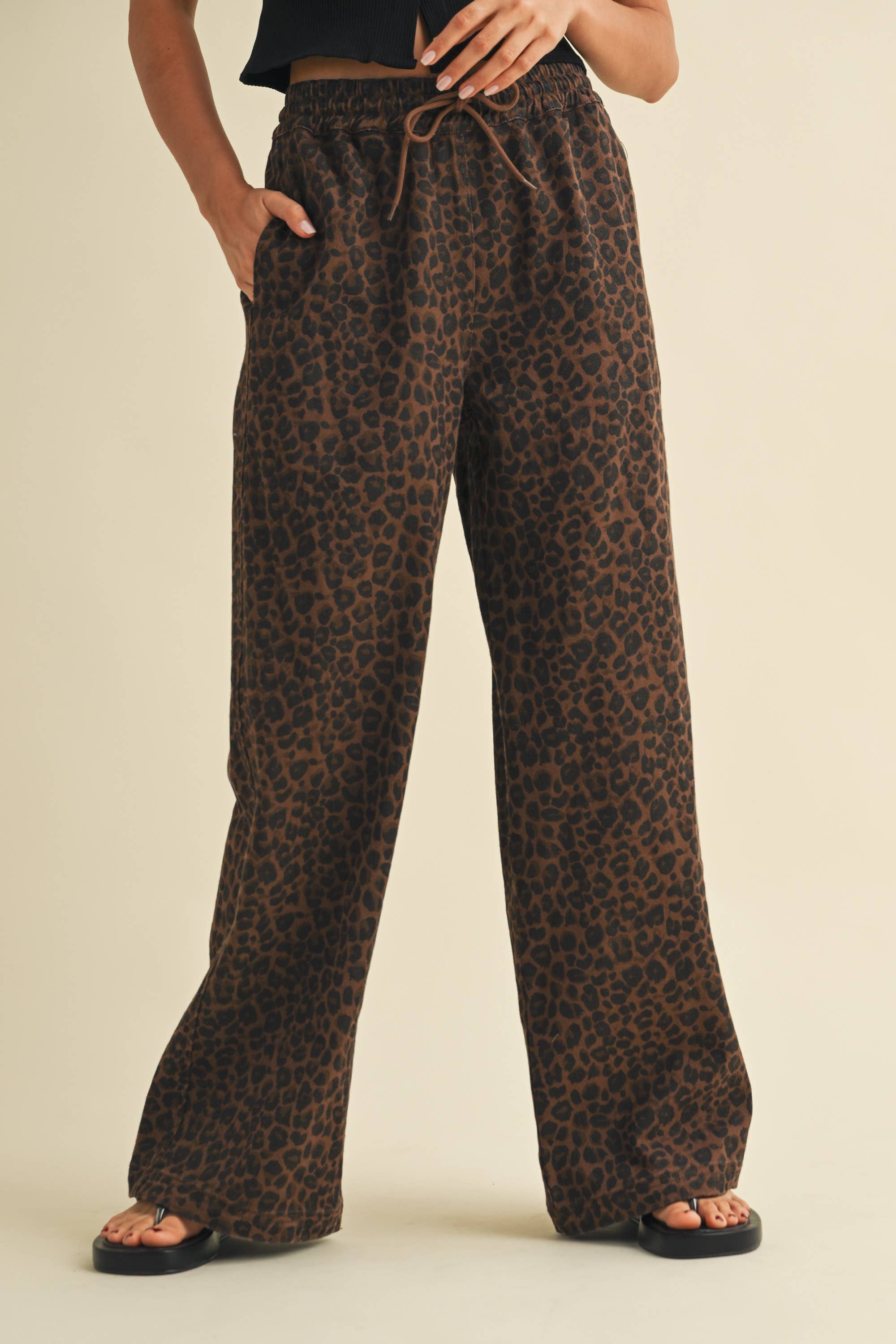Leopard Print Track Pants