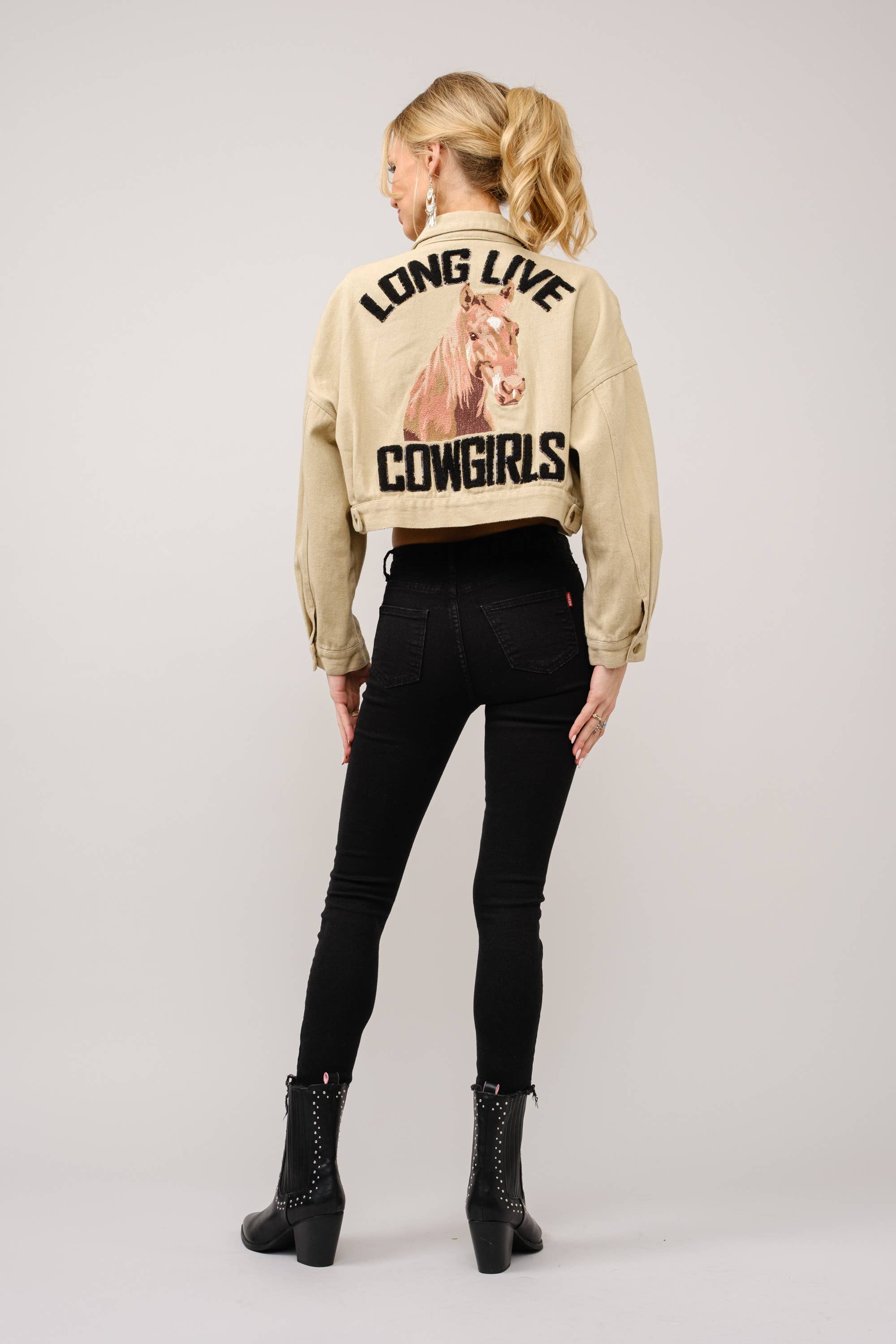Pre-Order Long Live Cowgirls Patch Twill Denim Jacket