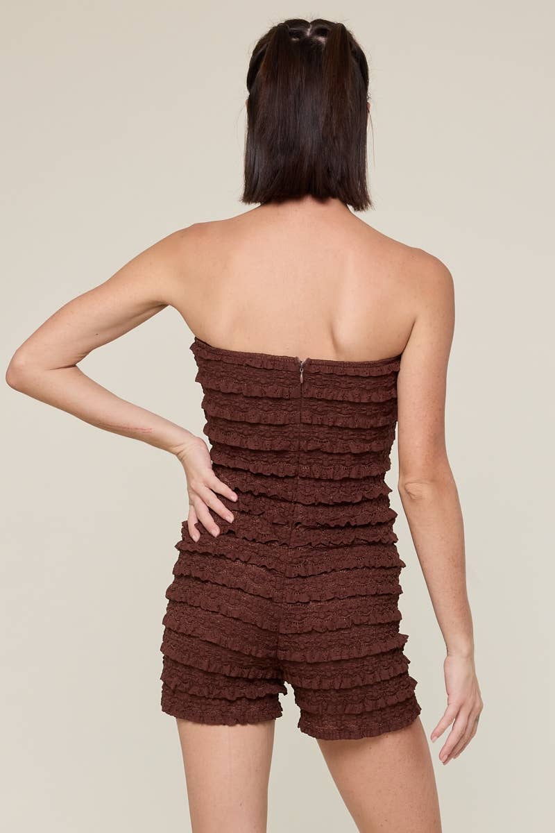 Honky Tonk Romper- Mocha