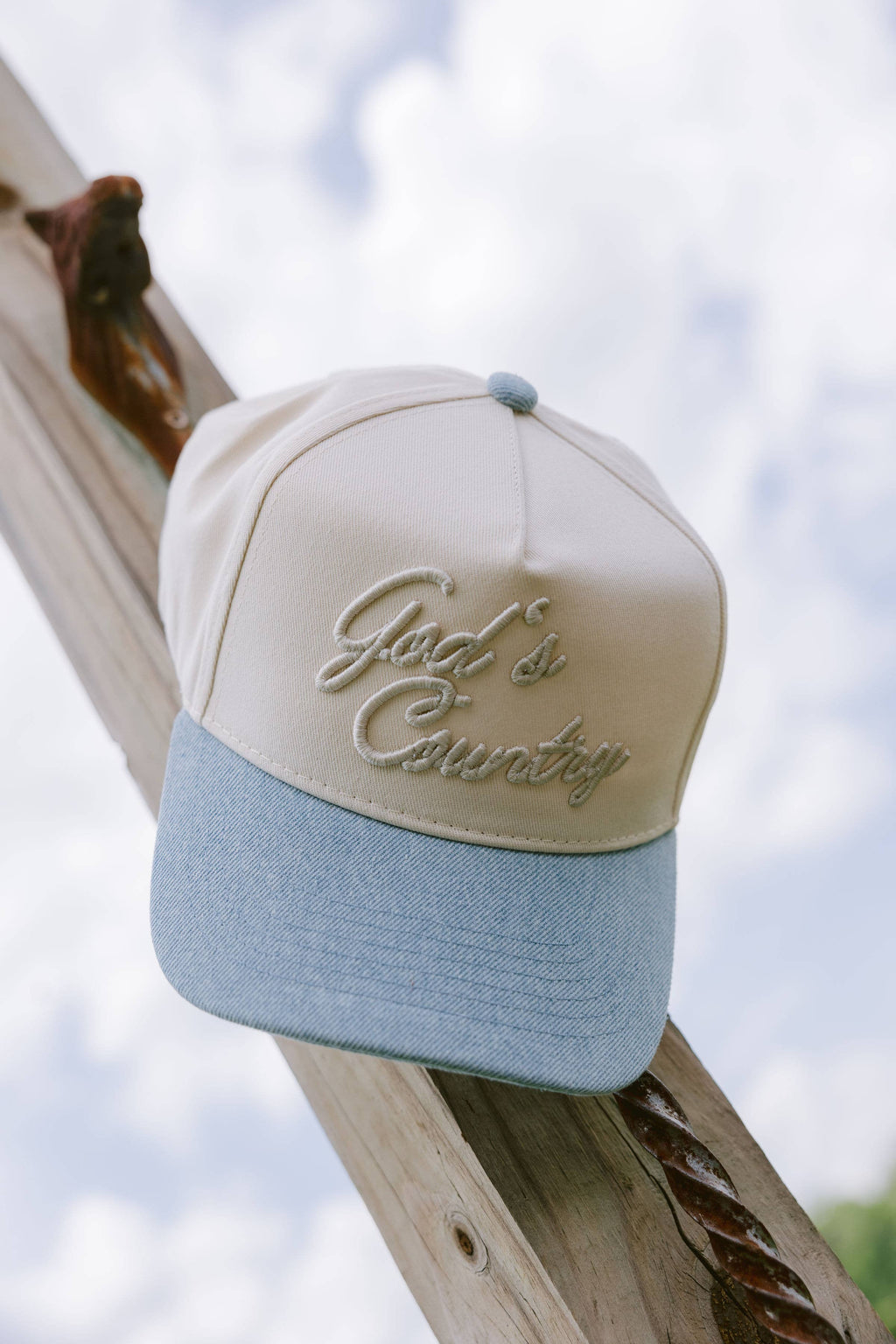 God's Country Trucker Hat: Denim