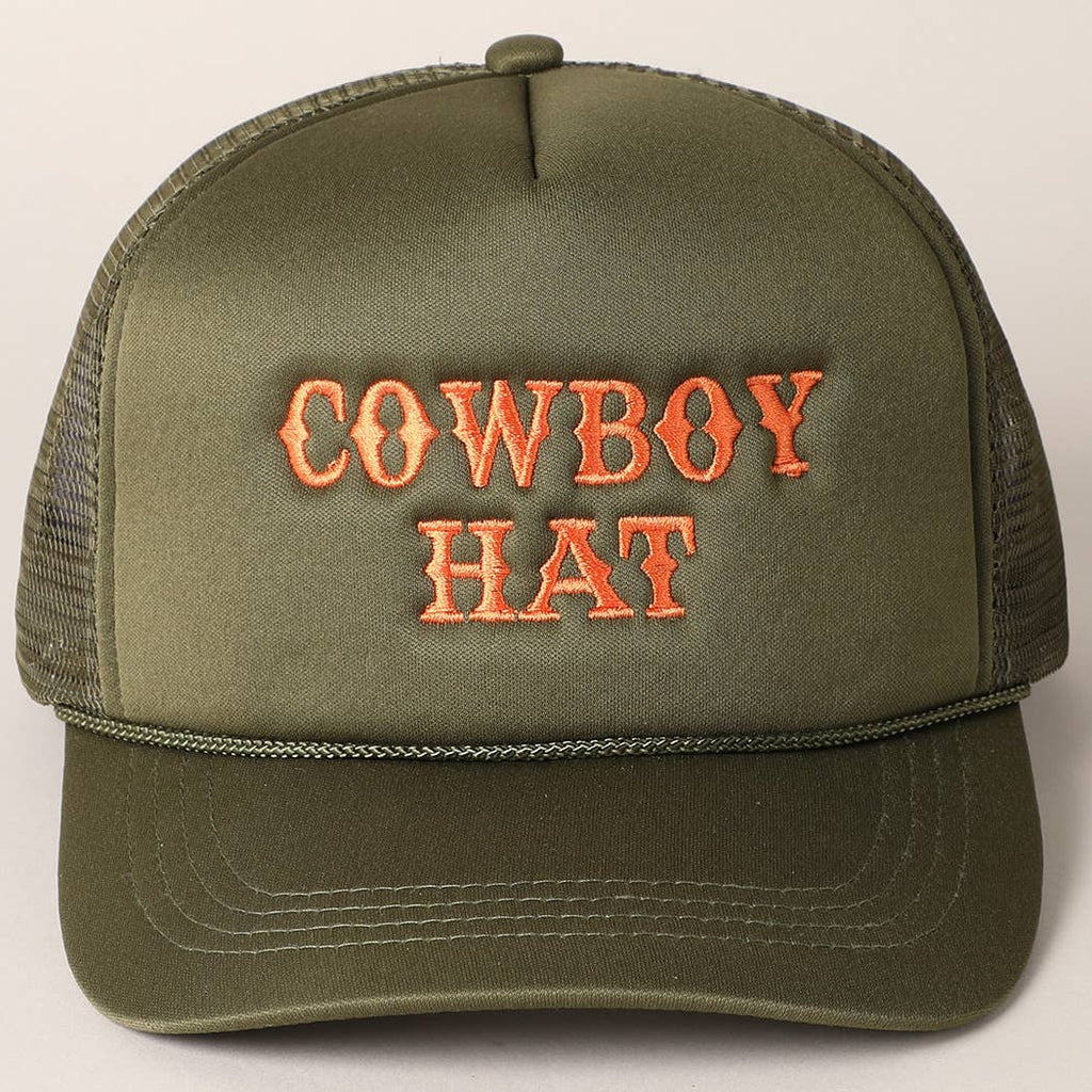 Pre-Order Cowboy Hat- Mesh Back Trucker Hat