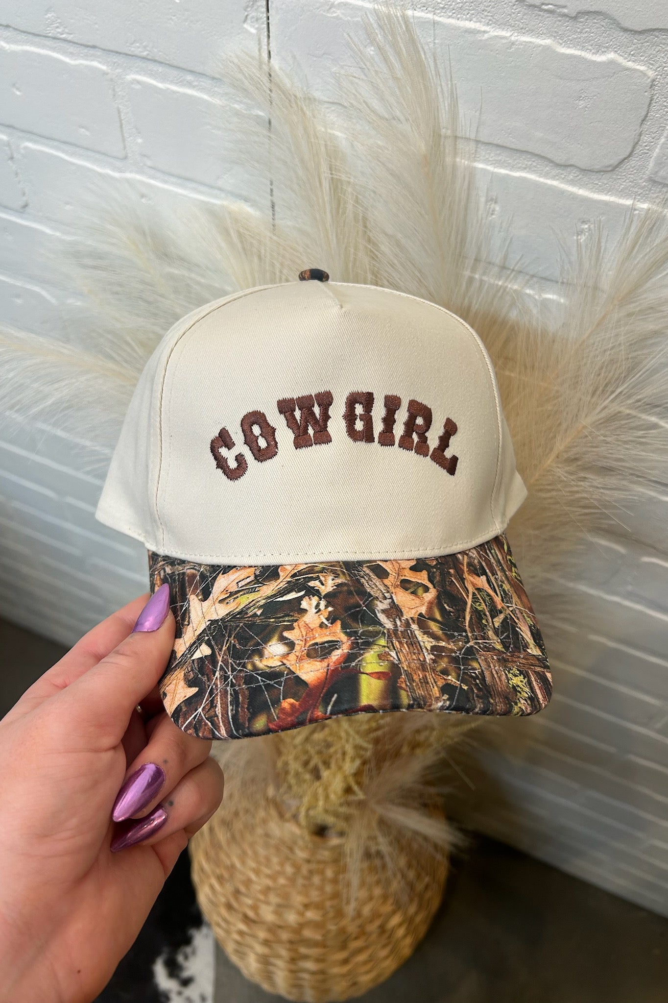 Cowgirl Two Tone Camo Hat- Ivory