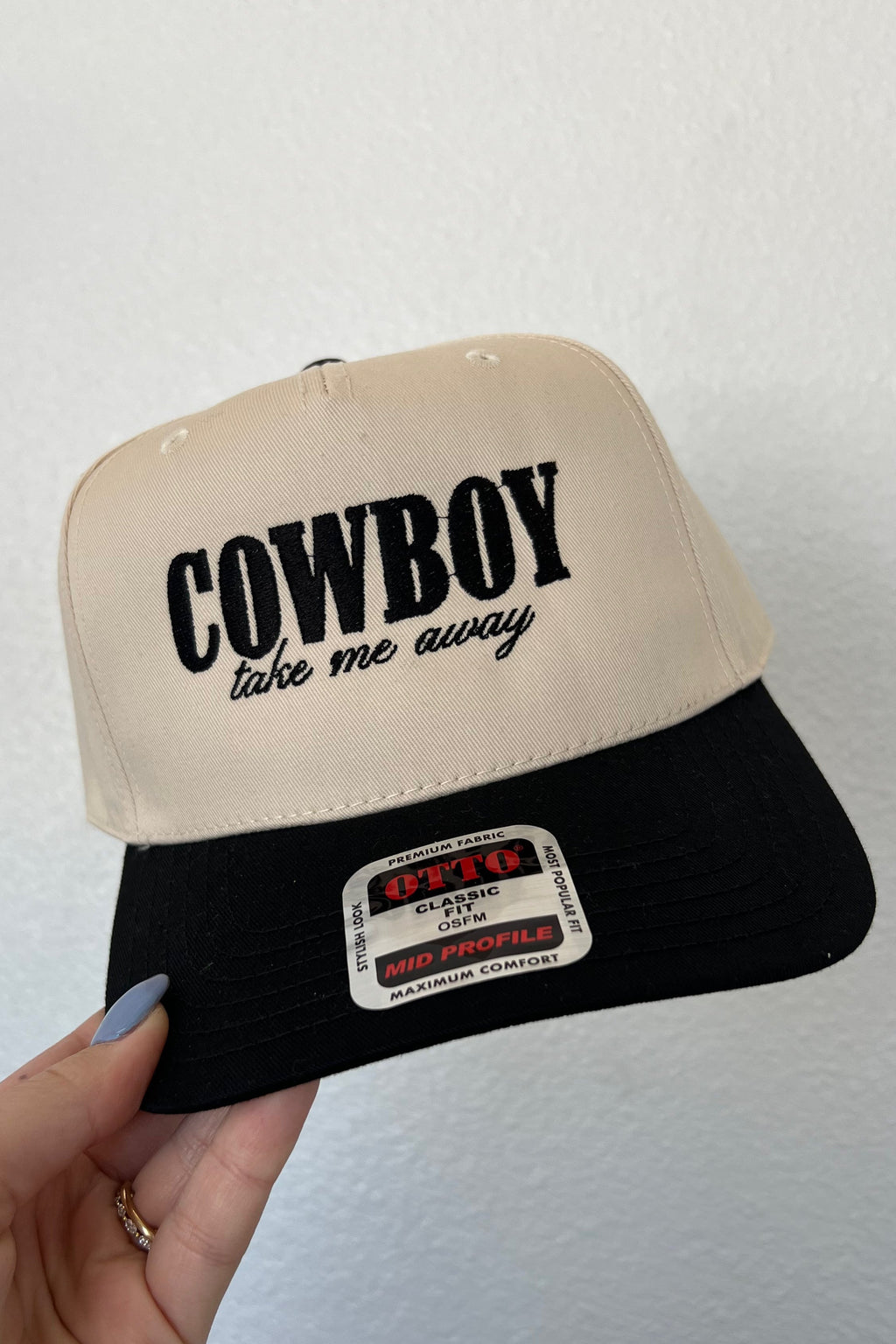 Cowboy Take Me Away Trucker Hat- Black