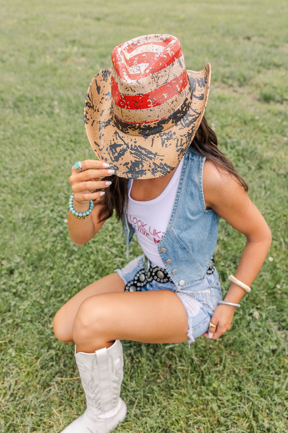 Vintage Flag Cowboy Hat