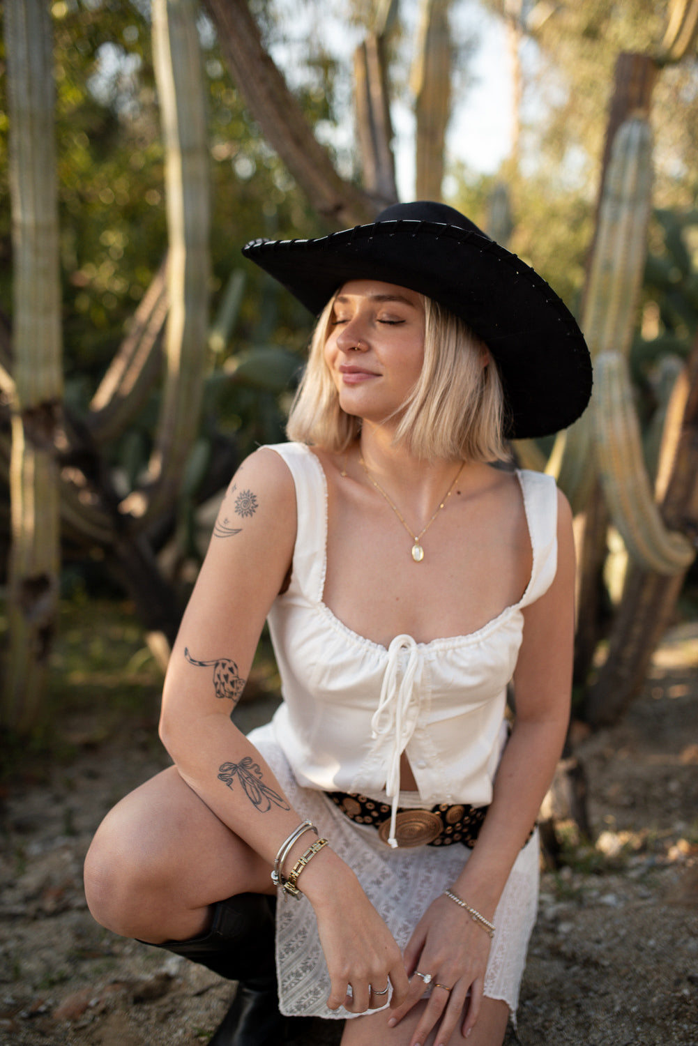 Renegade Silver Cowhide Cowgirl Hat - Black