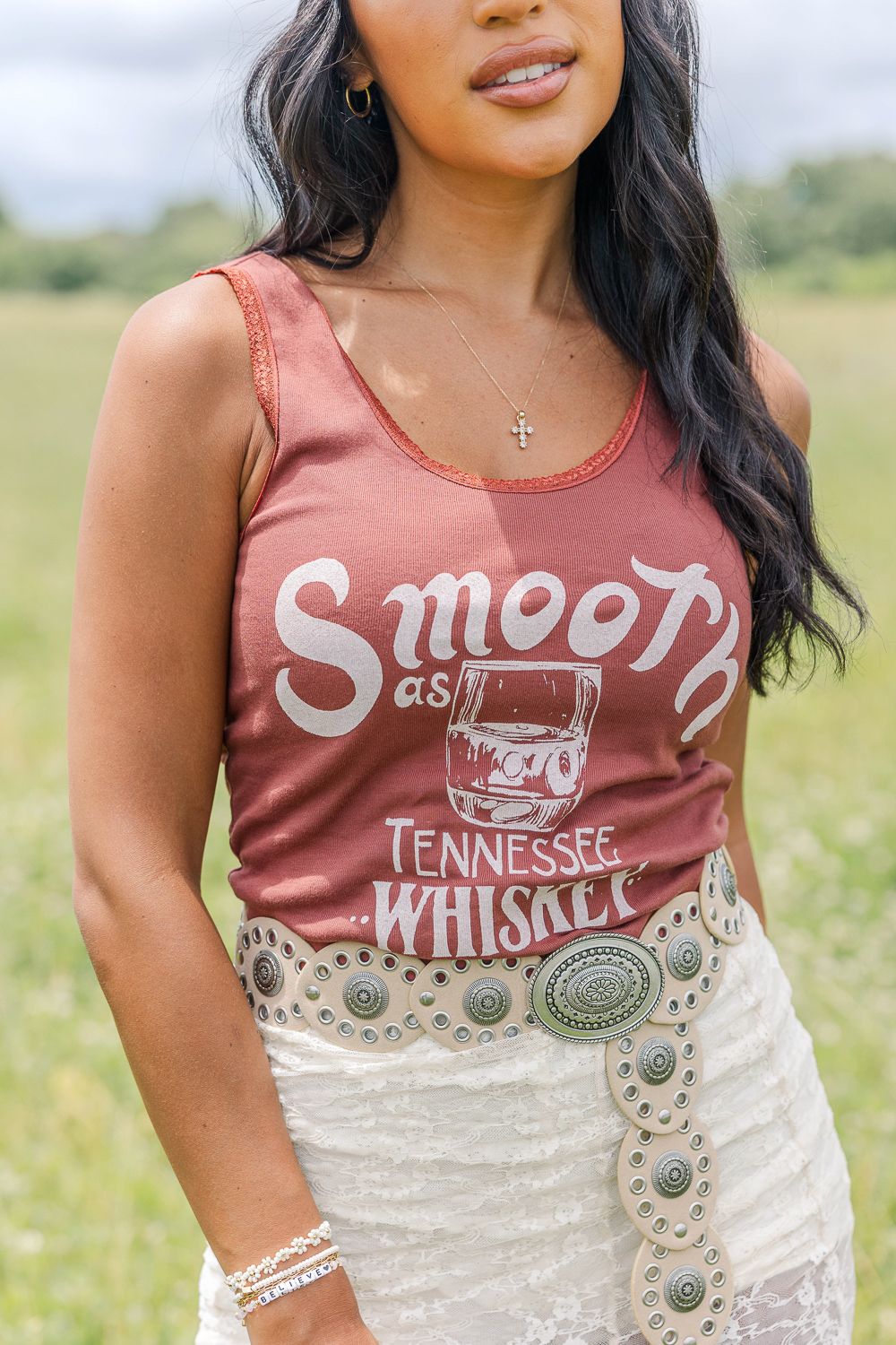 Smooth as Tennessee Whiskey Lace Tank