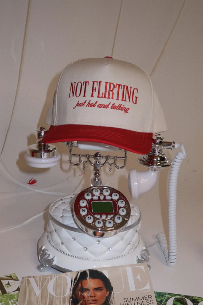 Not Flirting Trucker Hat- Red
