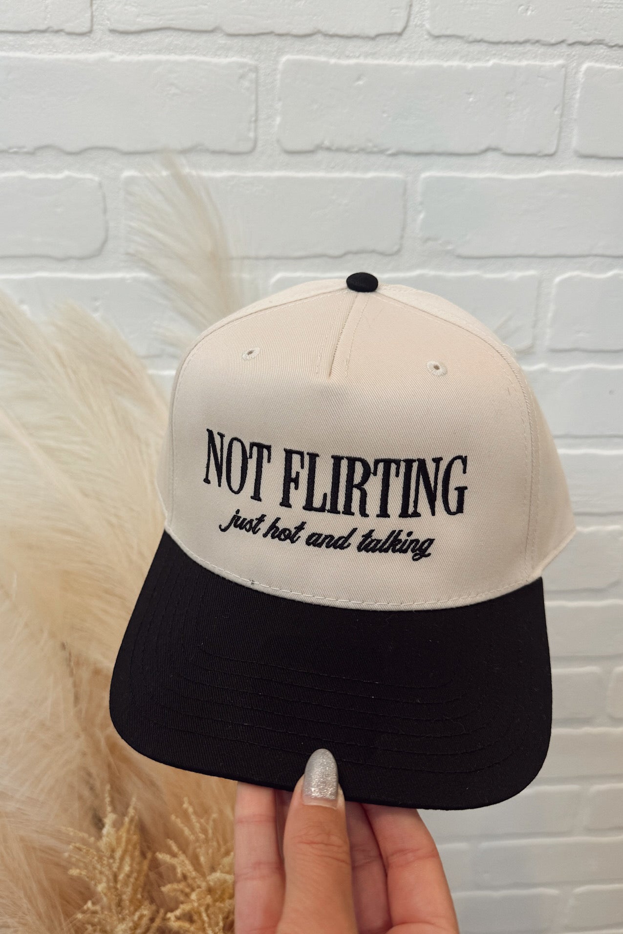 Not Flirting Trucker Hat - Black