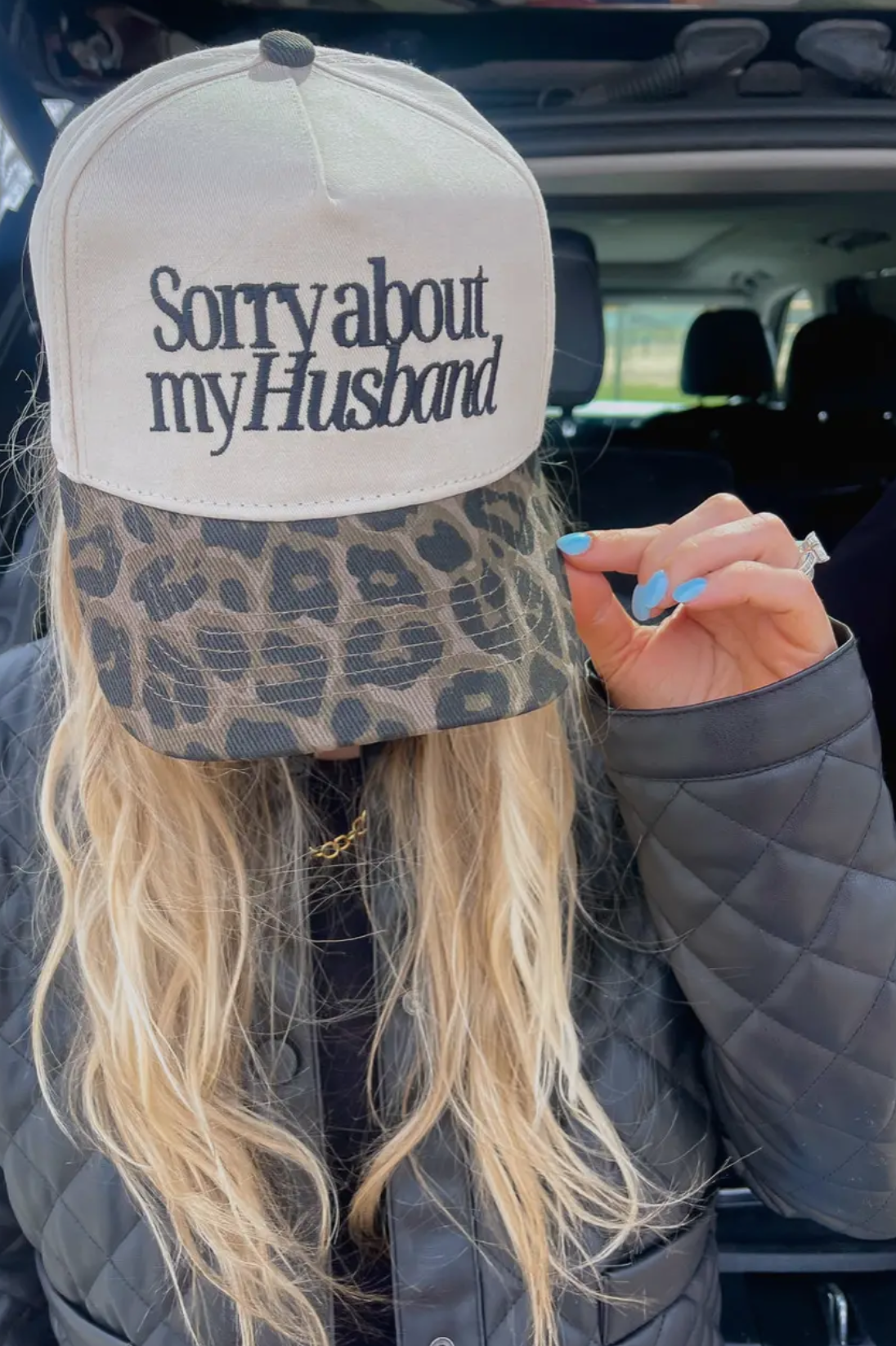 Sorry About My Husband Hat- Leopard
