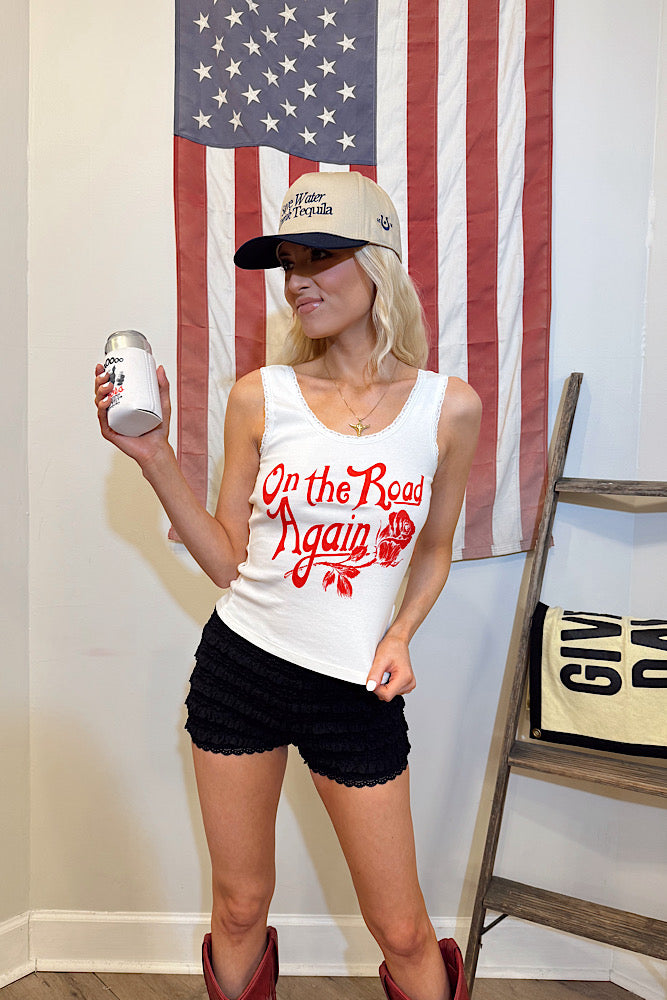 On The Road Again Vintage Lace Tank