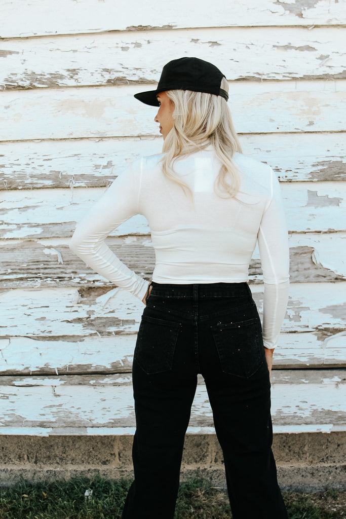 Essential Turtleneck Long Sleeve Bodysuit - White