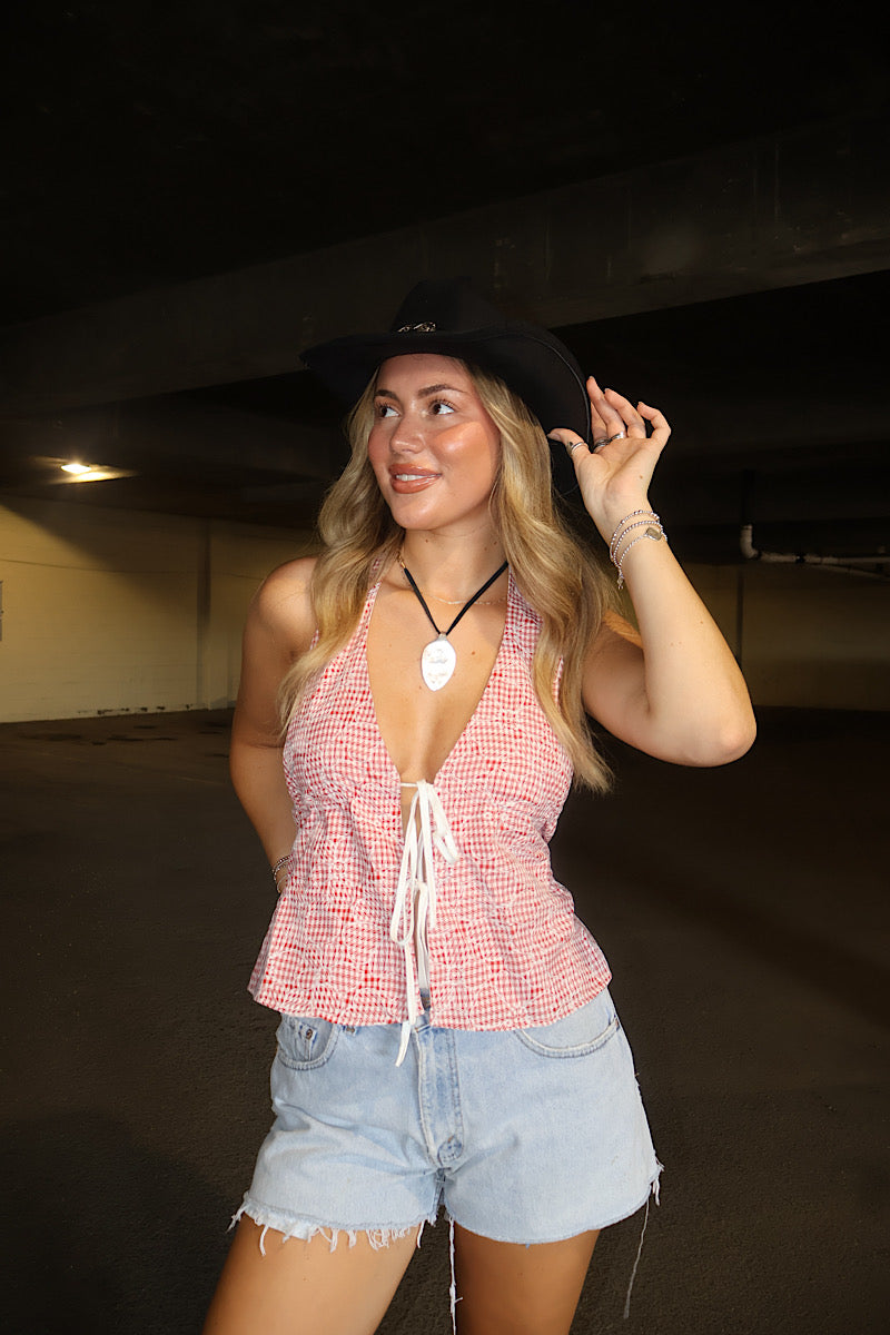Dixie Gingham Halter Top