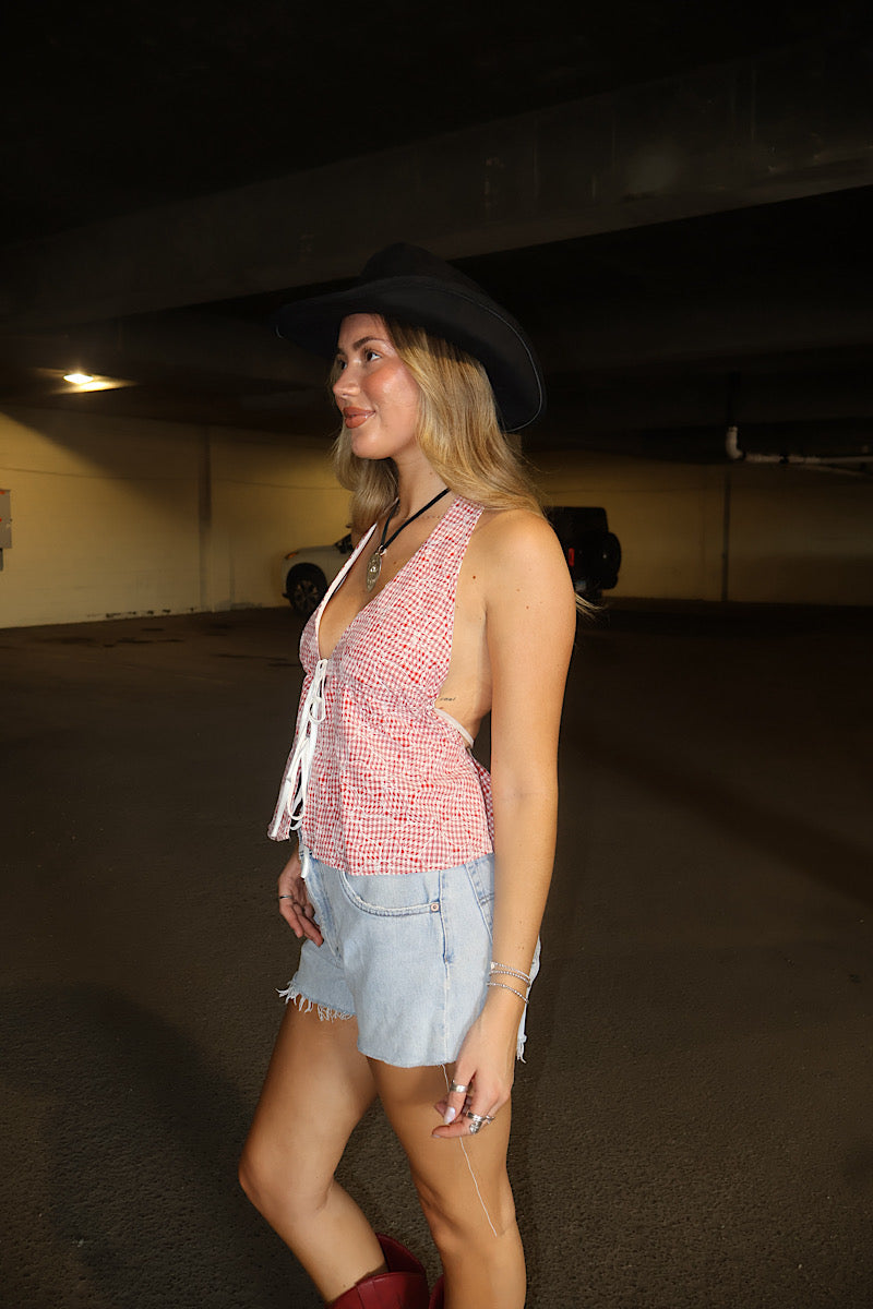 Dixie Gingham Halter Top