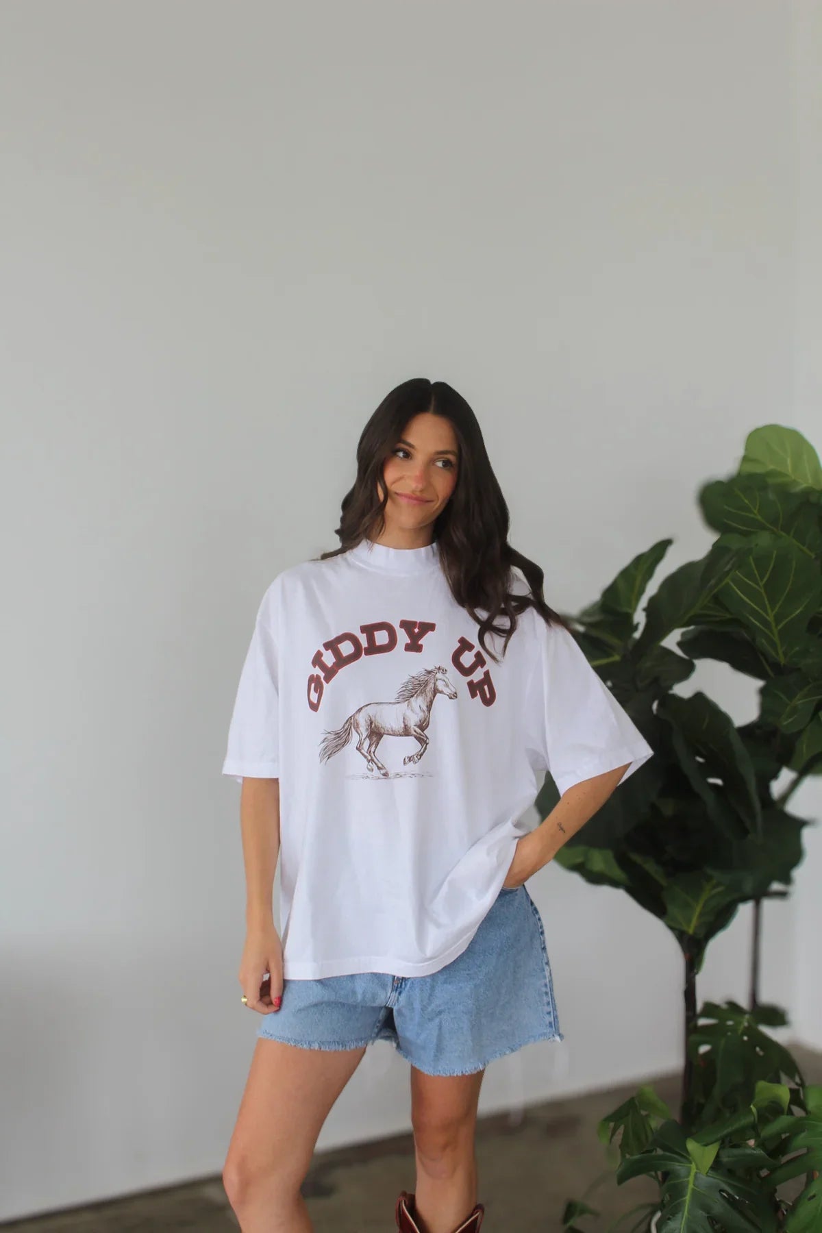 Giddy Up Mockneck Tee