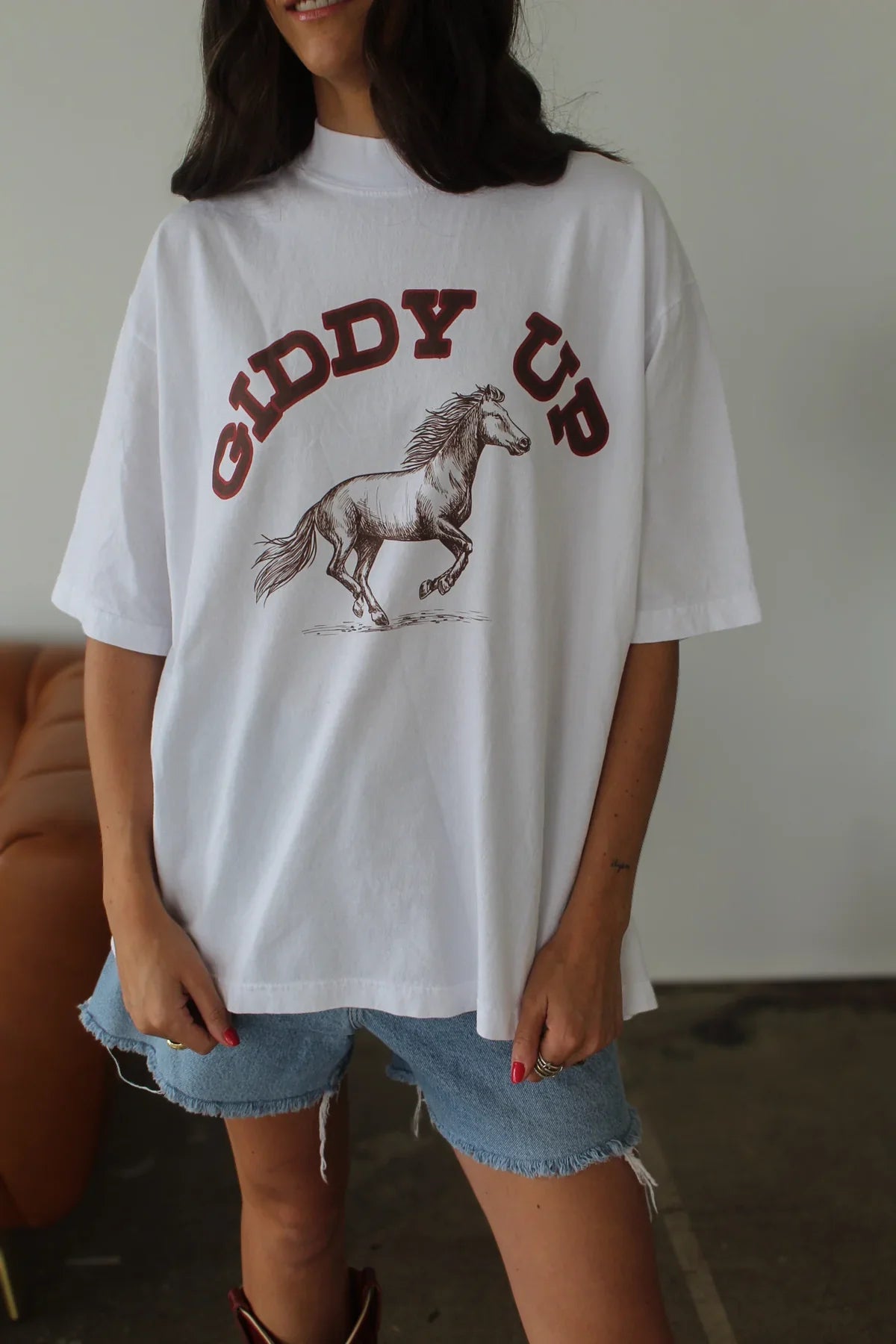 Giddy Up Mockneck Tee