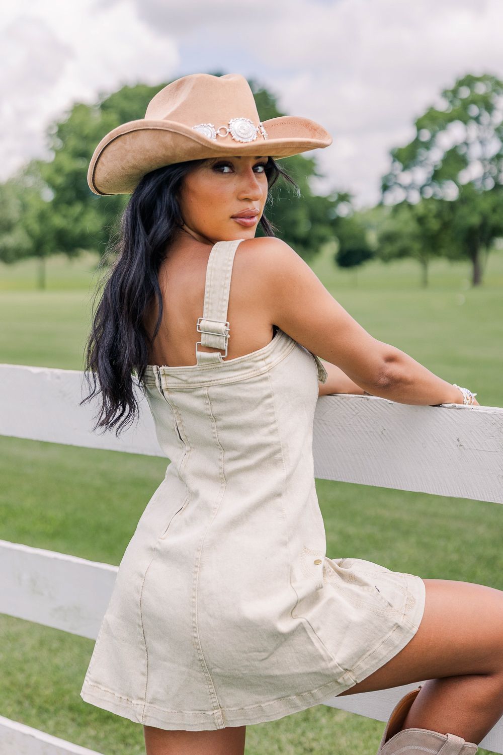 Stampede Buckle Dress -Sand