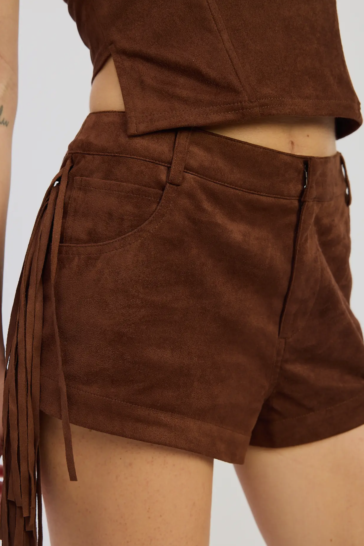 Bronco Suede Fringe Shorts