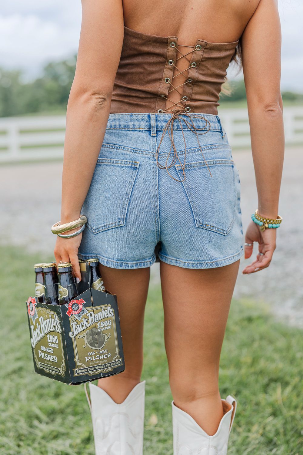 Saddle Up Skort-Light Denim