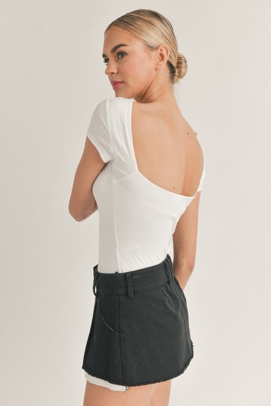 Makenna Open Back Top - White