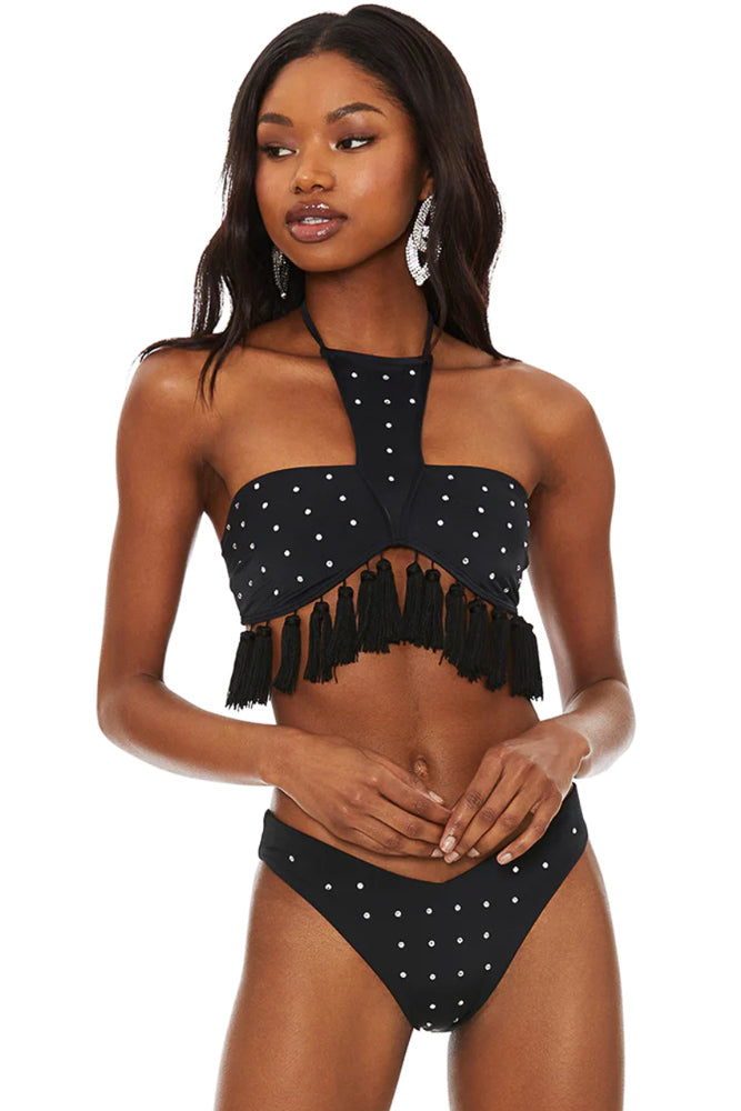 Beach Riot Vanessa Bottom - Black Rhinestone