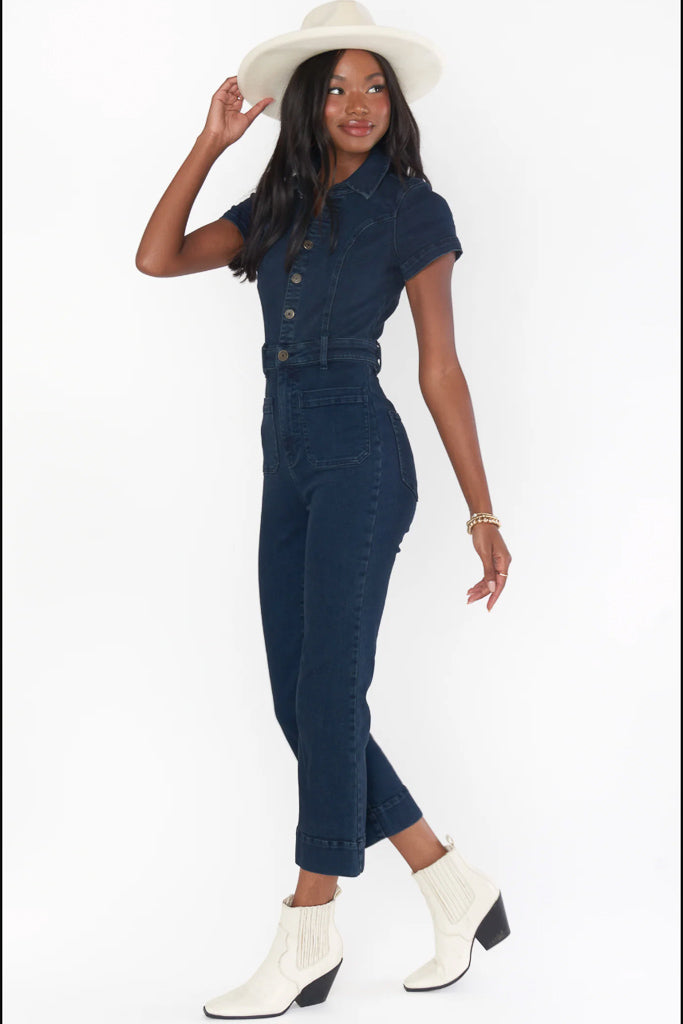 Show Me Your Mumu Cropped Everhart Jumpsuit - Thunder