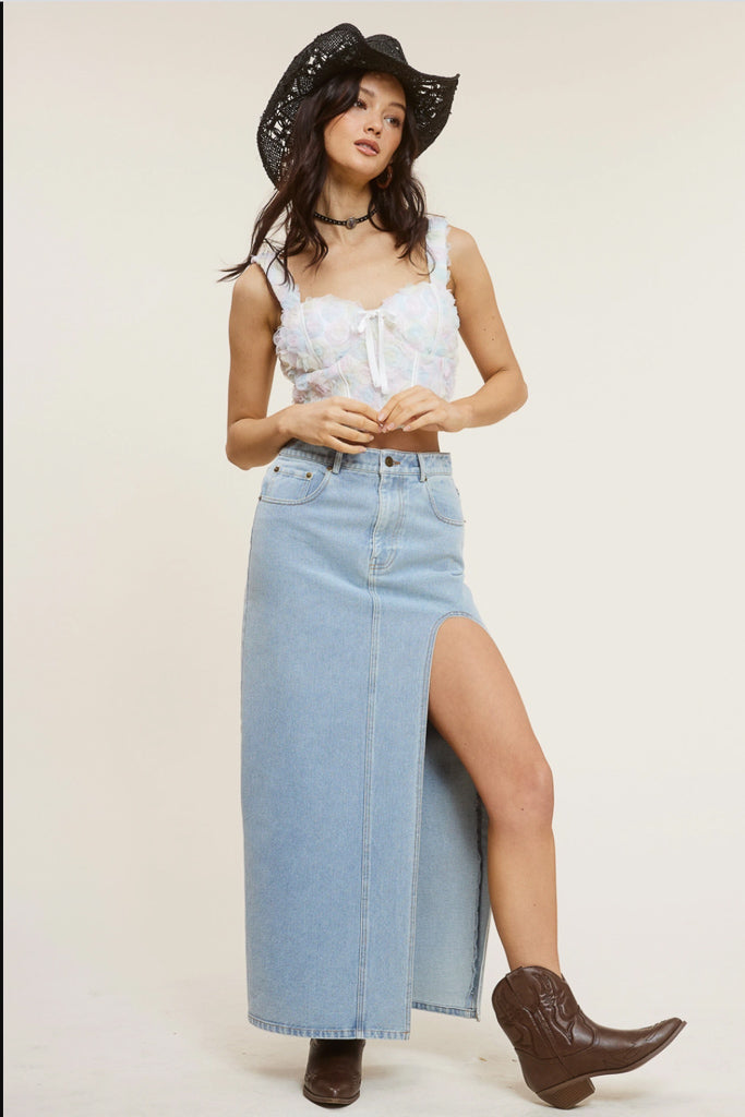 Dallas Denim Maxi Skirt