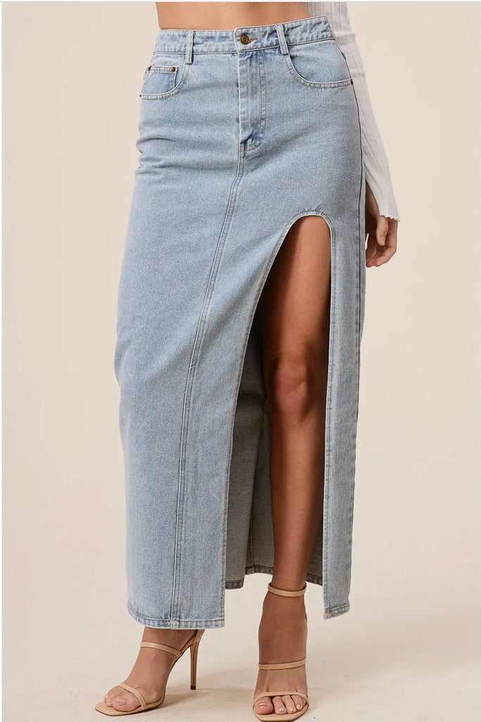 Dallas Denim Maxi Skirt