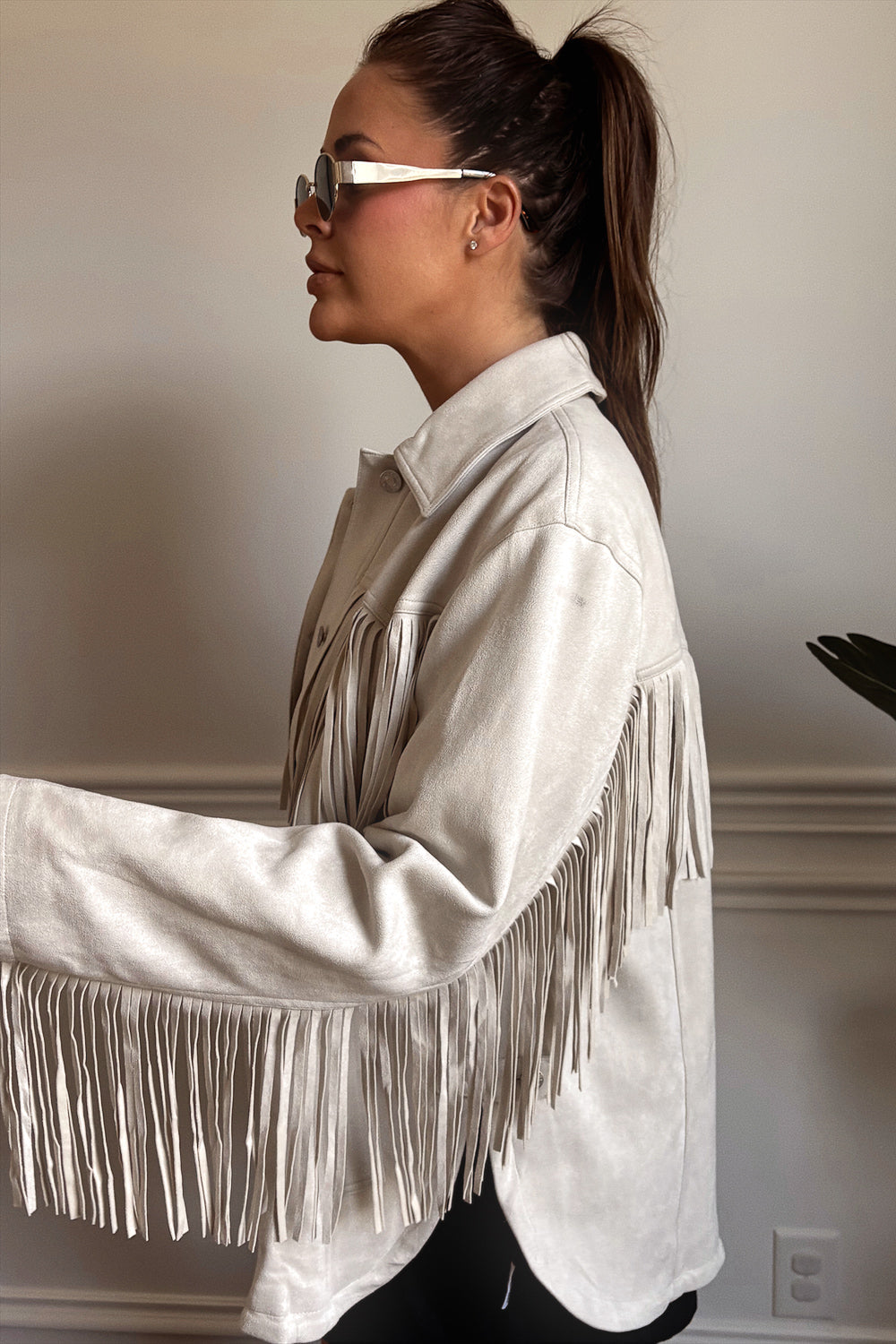 Laredo Fringe Jacket- Sand