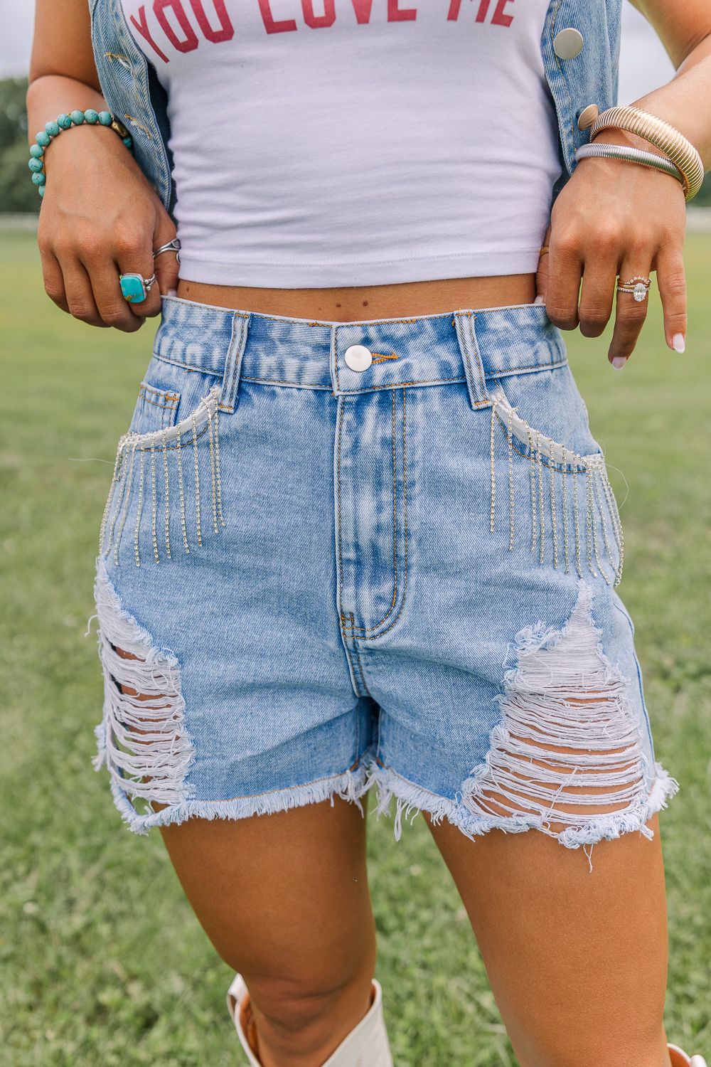 Rhinestone Rodeo Jean Shorts
