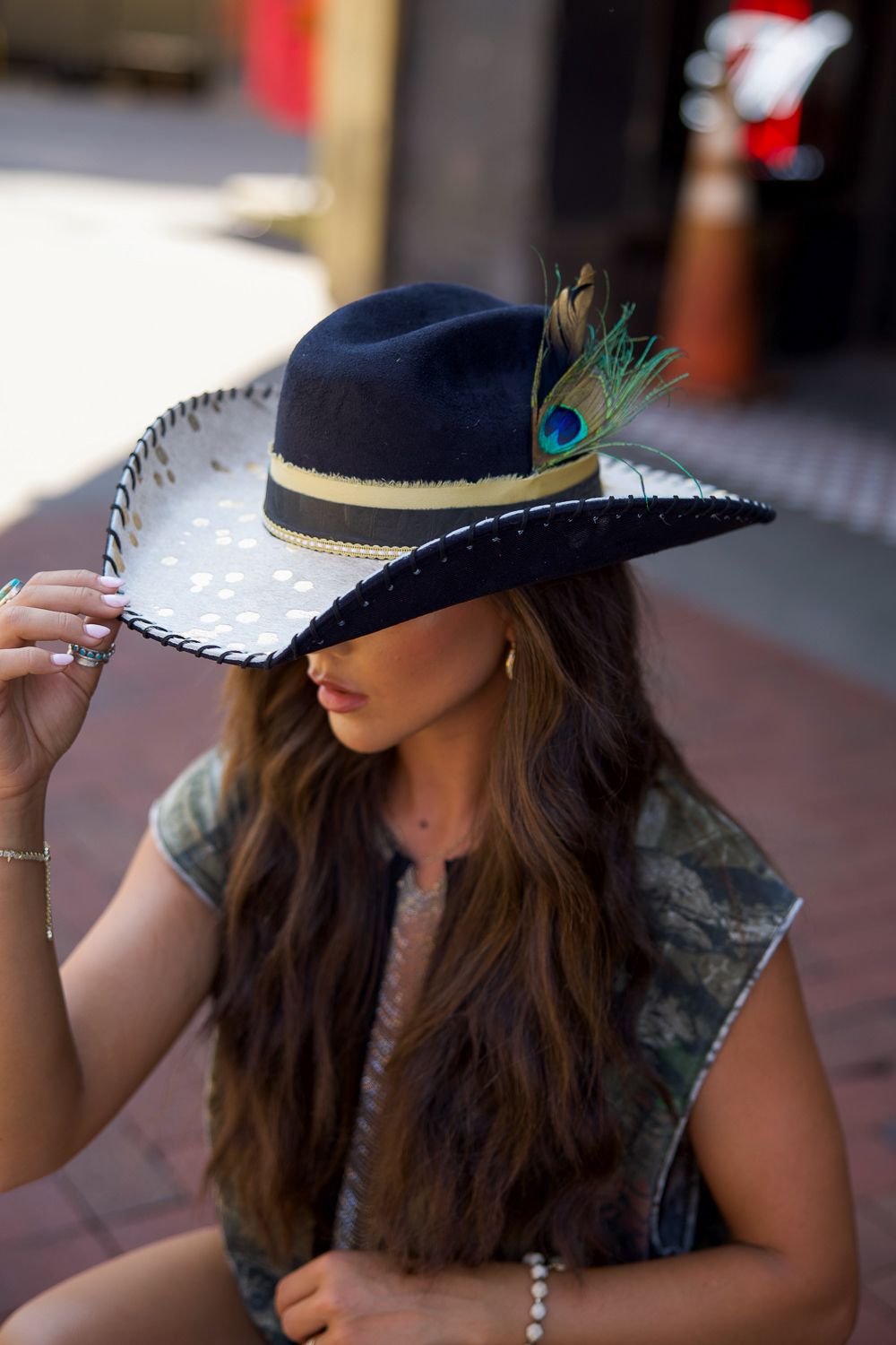 Pre-Order Renegade Gold Cowhide Cowgirl Hat - Black