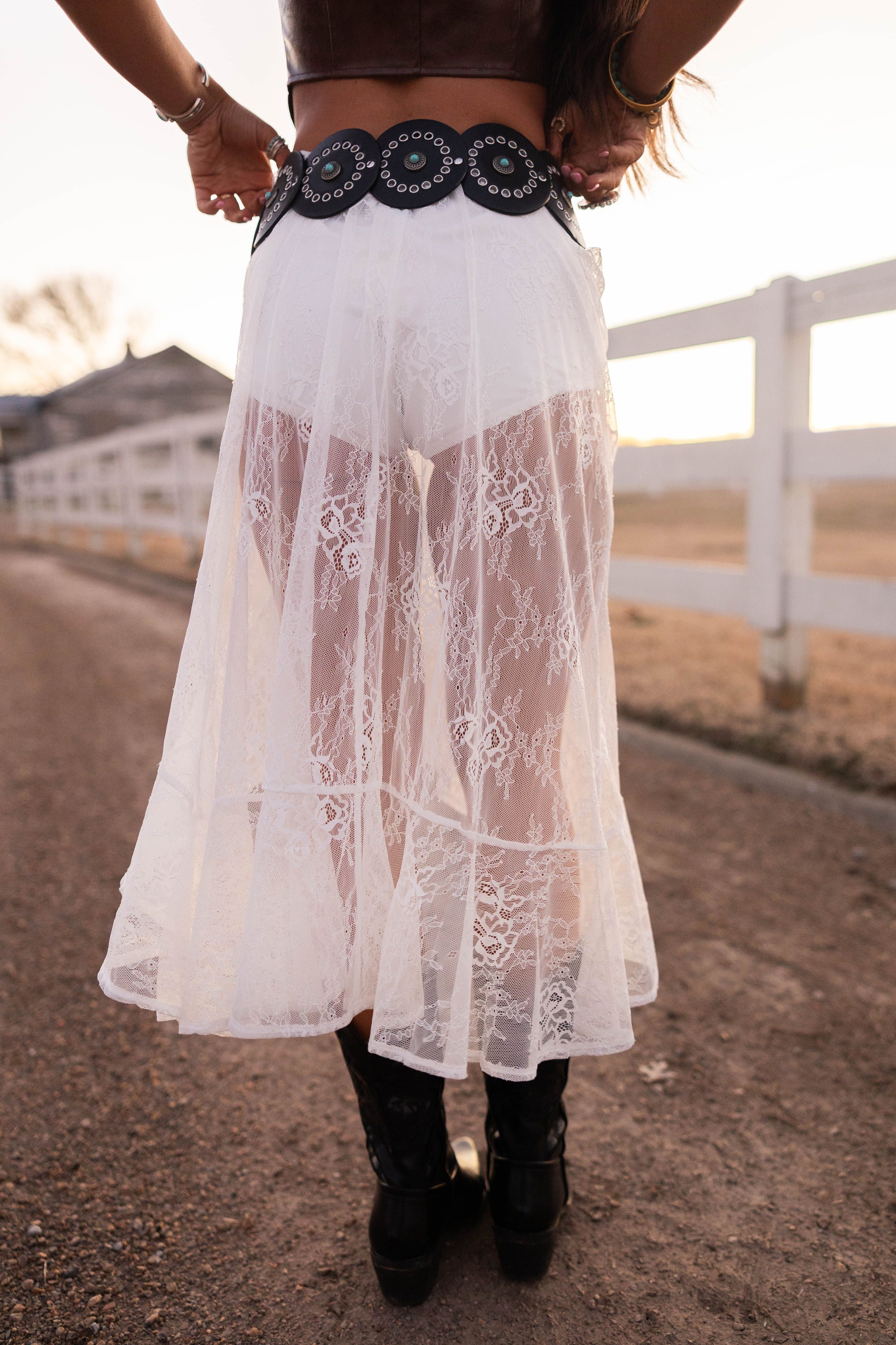 Sierra Lace Maxi Skirt - White
