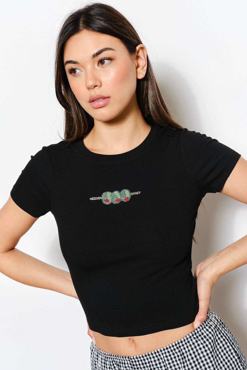 Olive Bead Baby Tee
